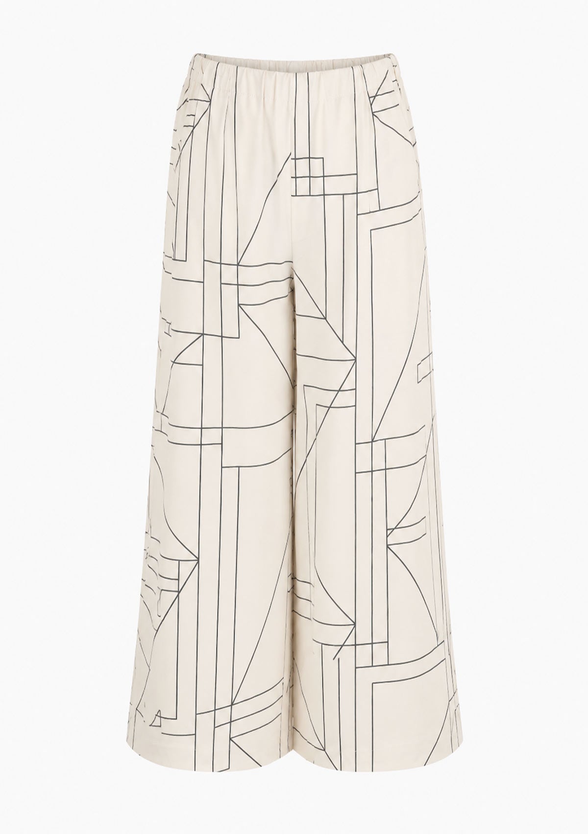 Multi Grid Pattern Wide Leg Pants Miou Muse
