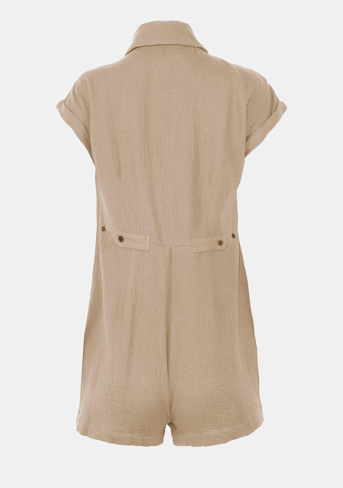 Cotton Gauze Button Down Romper