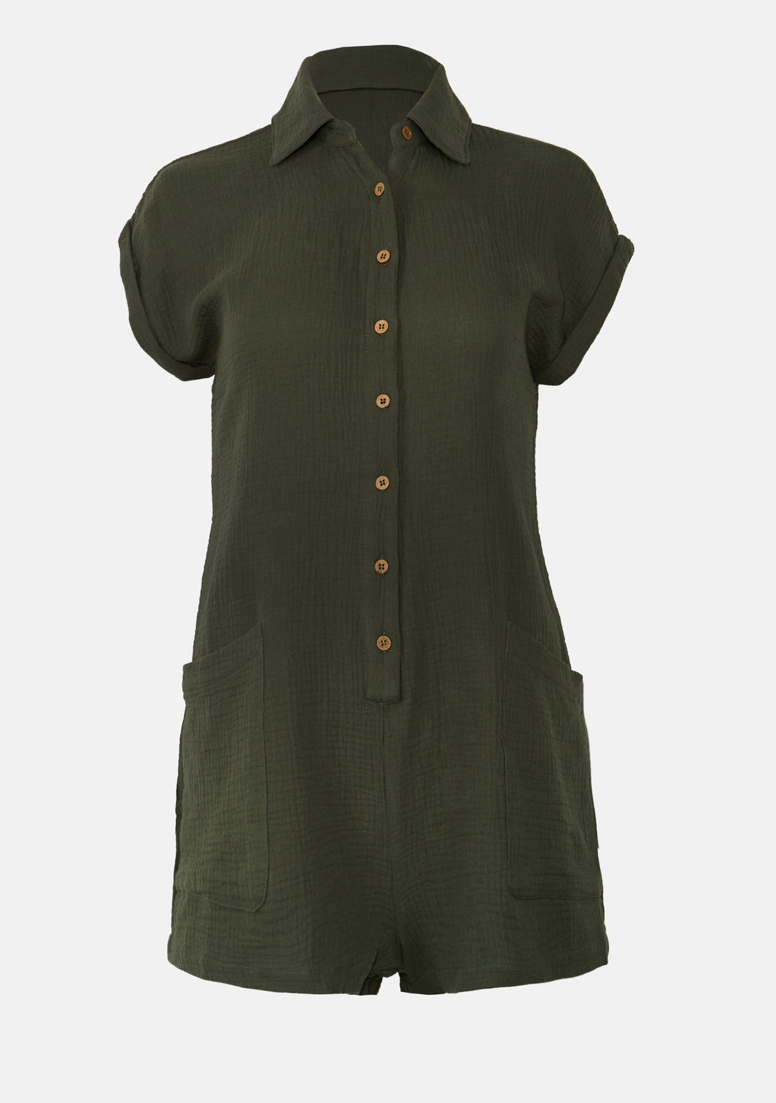 Striped Gauze Romper & Hat Set