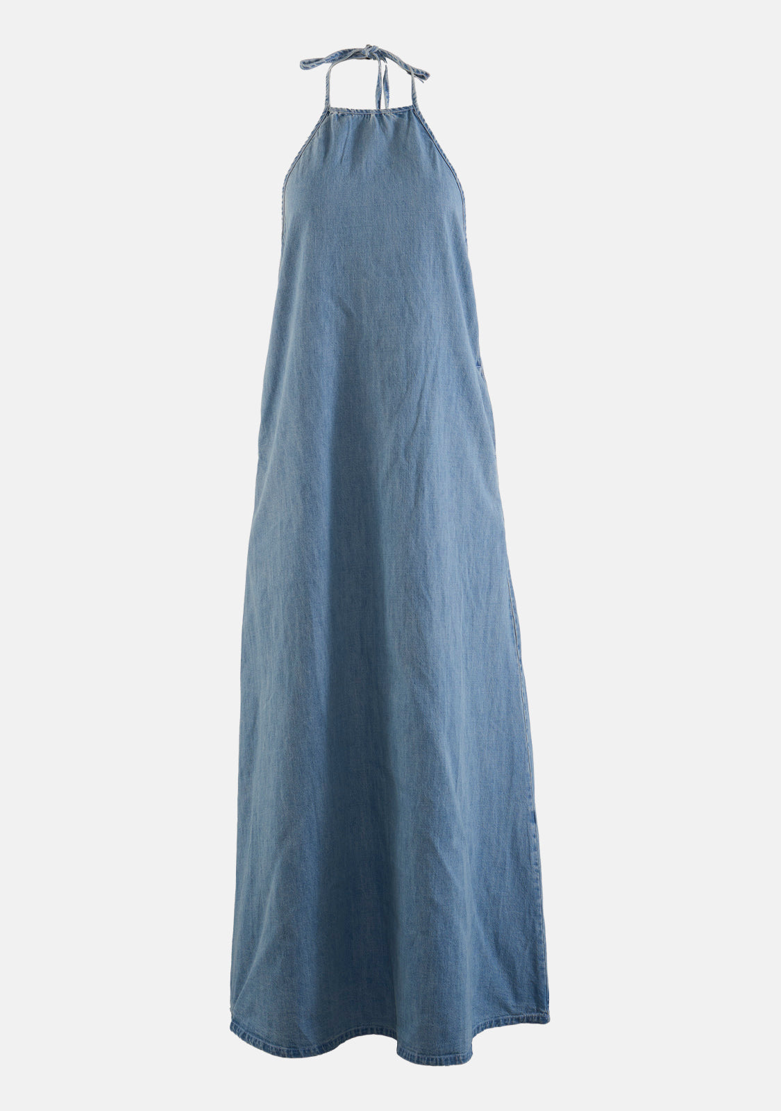 Washed Denim Maxi Dress Denim Small at The Latest Scoop