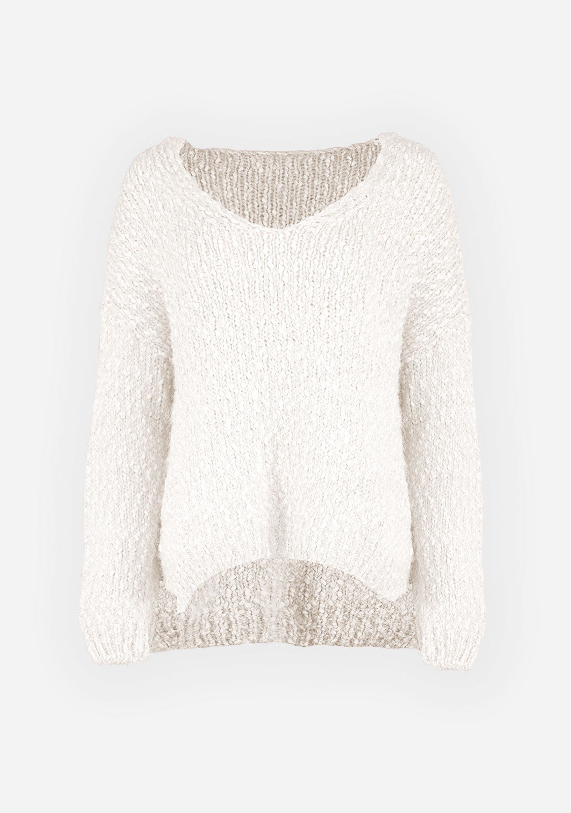 Popcorn Knit Sweater Cream Ivory 29 28