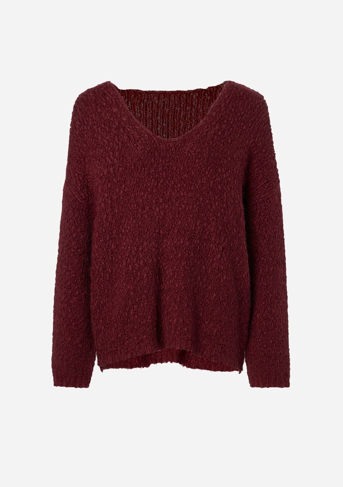 Popcorn Knit Sweater Wine 28 29