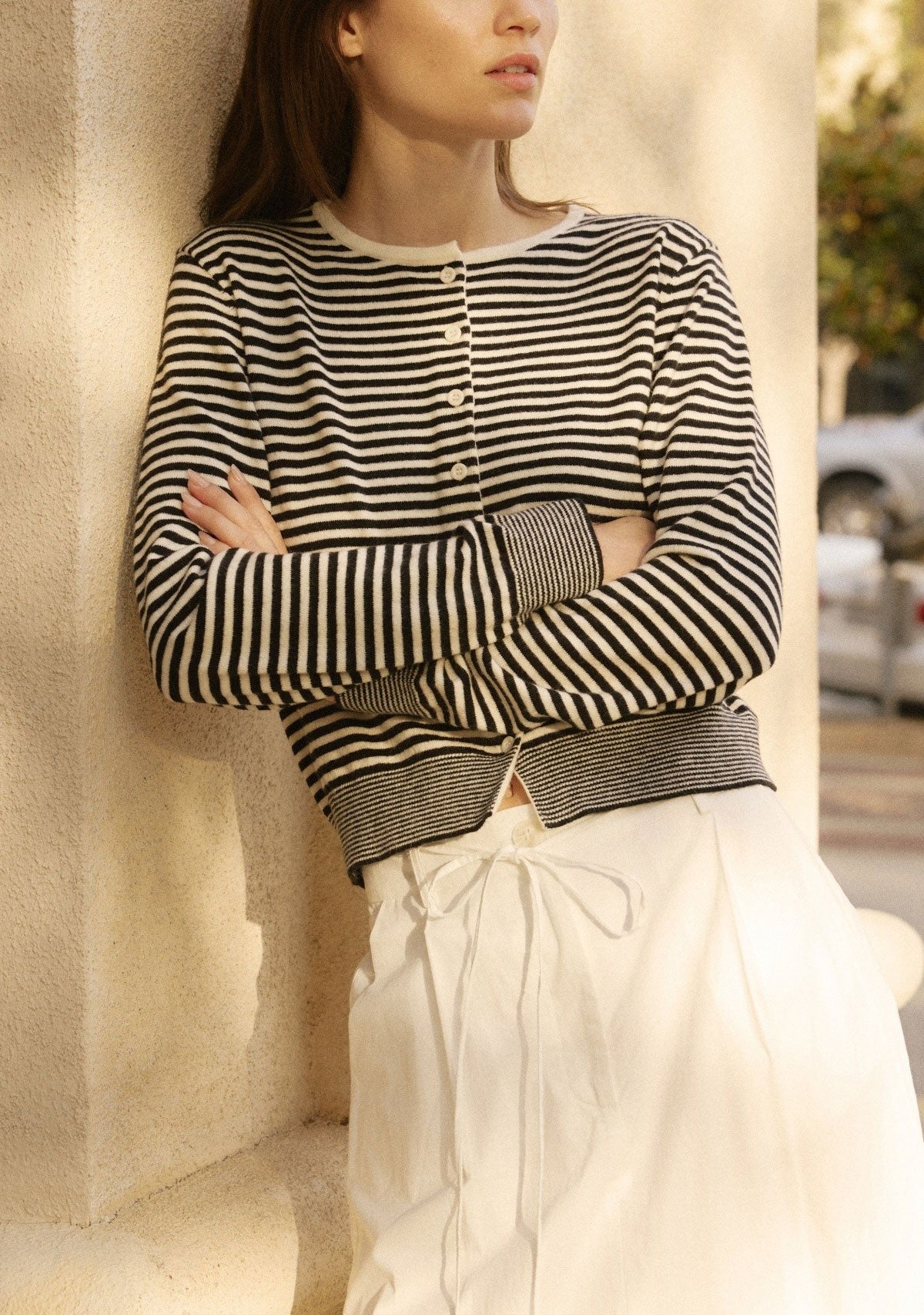 The Montana Cardigan Black/White