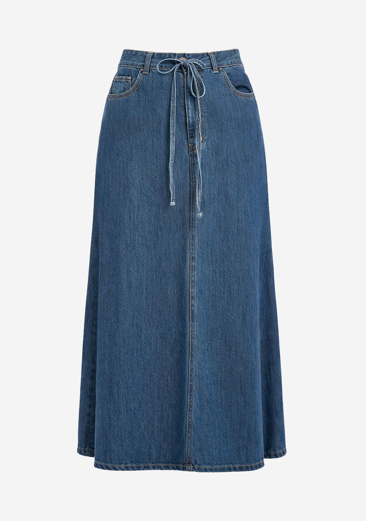 Denim Midi Skirt Denim Blue