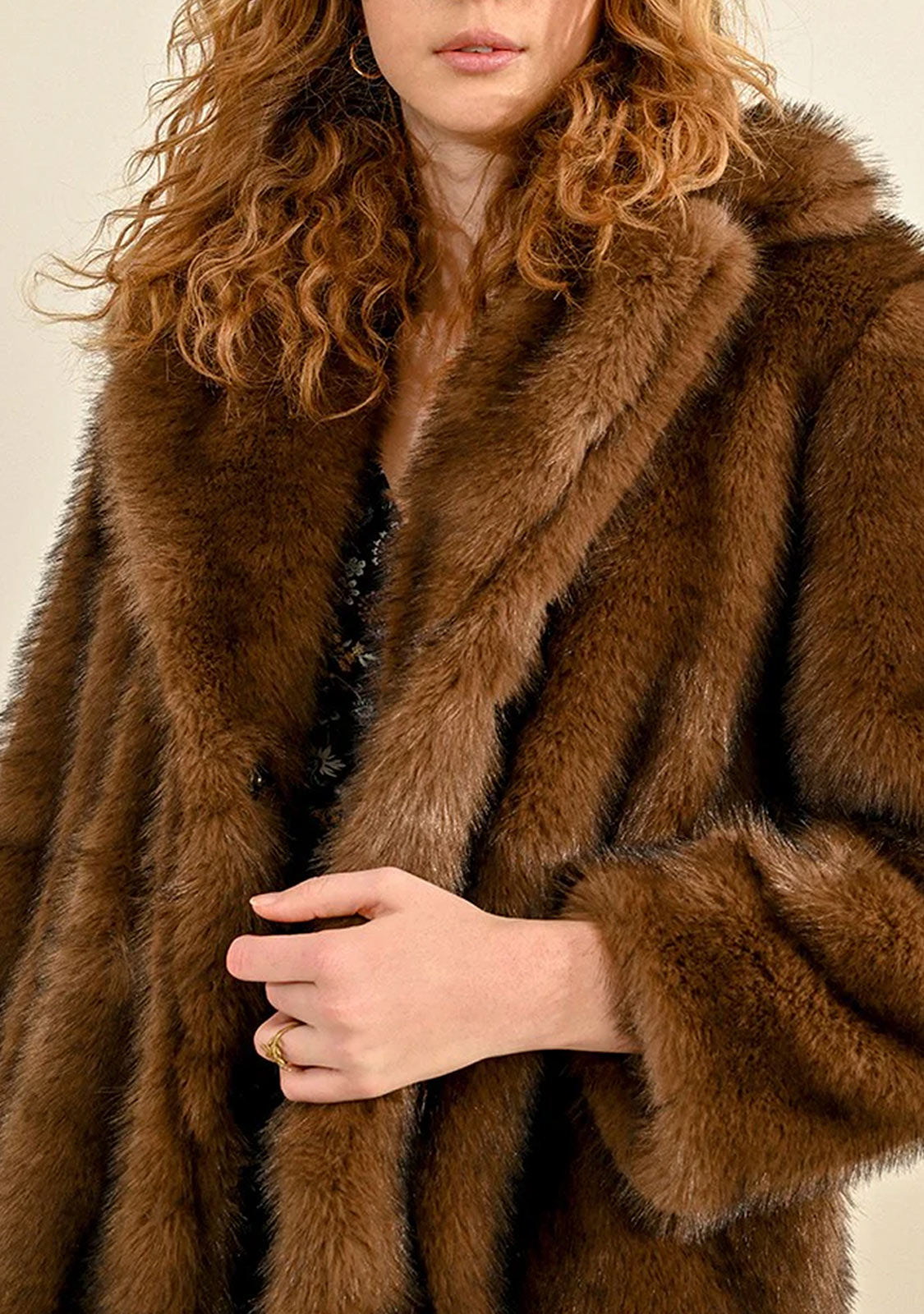 Faux Fur Collared Coat