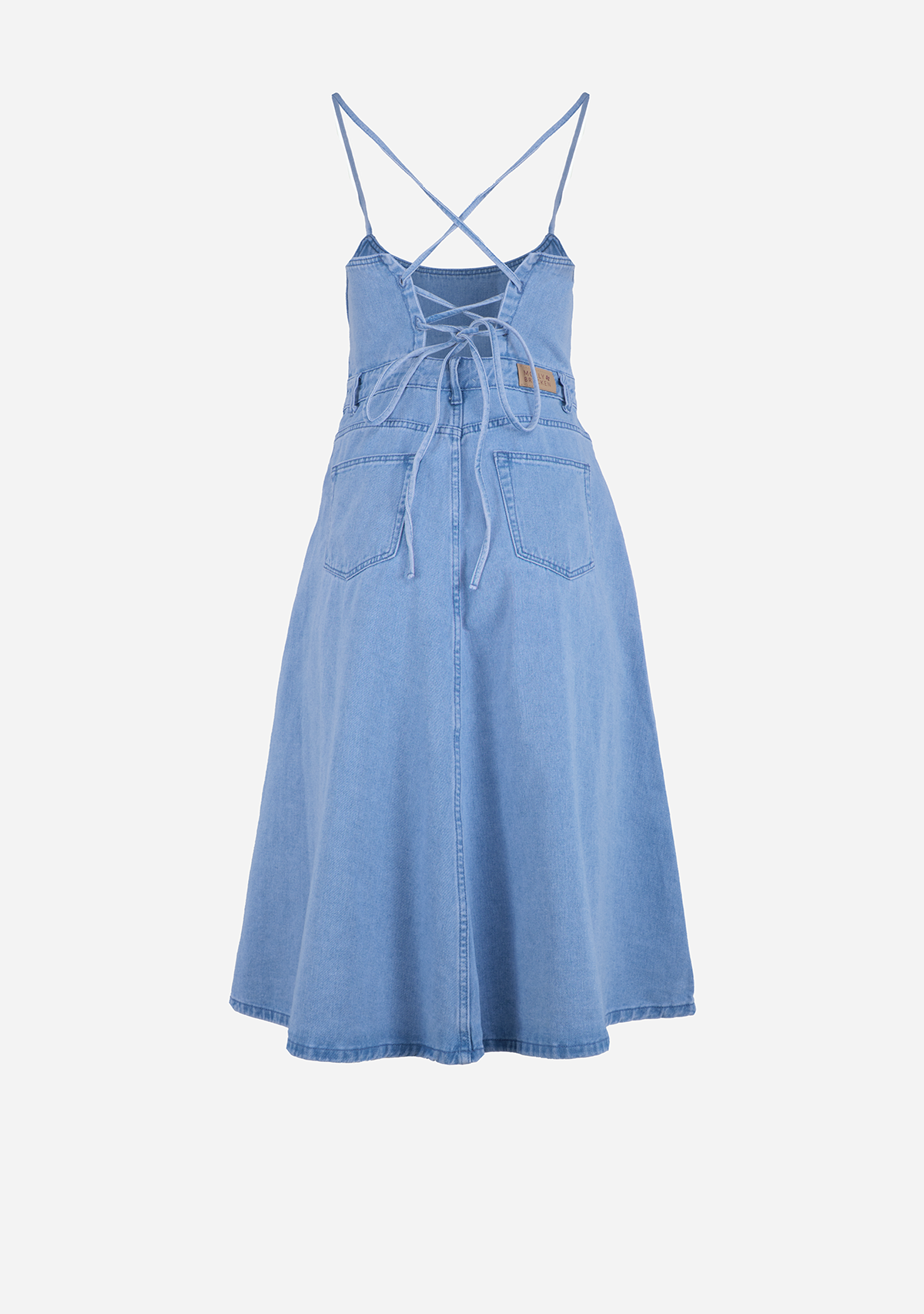Denim Midi Dress Light Blue Denim