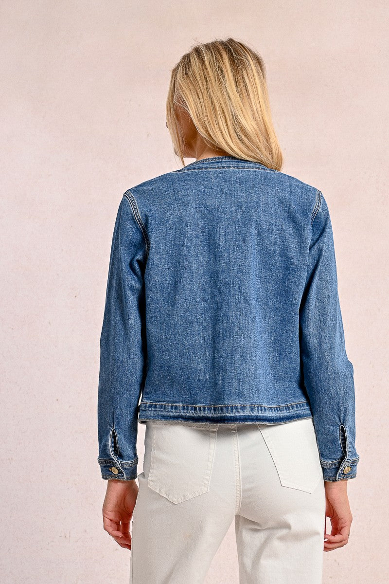 Veste de travail en denim stretch bleu denim