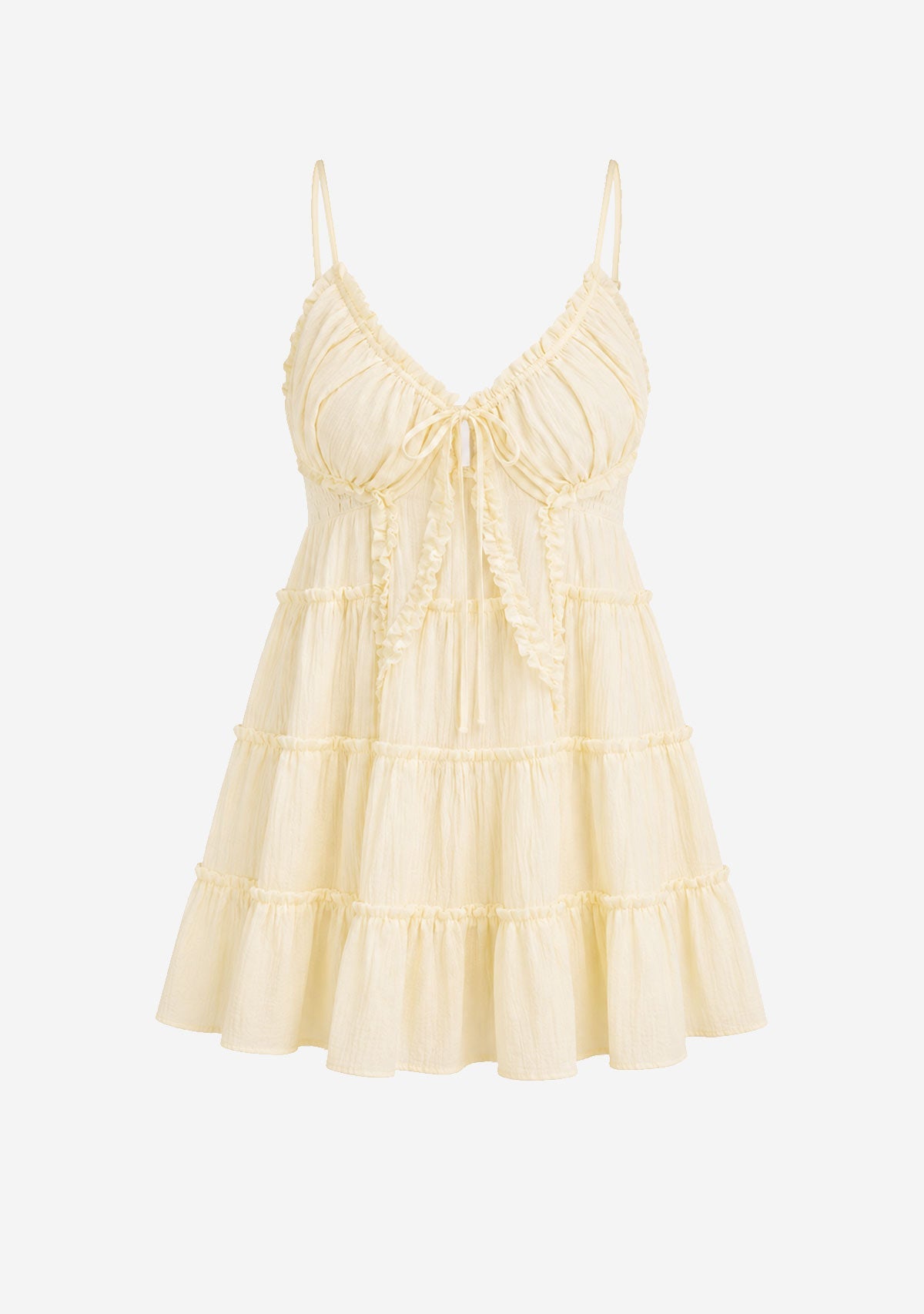 Tiered Cami Mini Dress Butter Mustard Mustard Seed