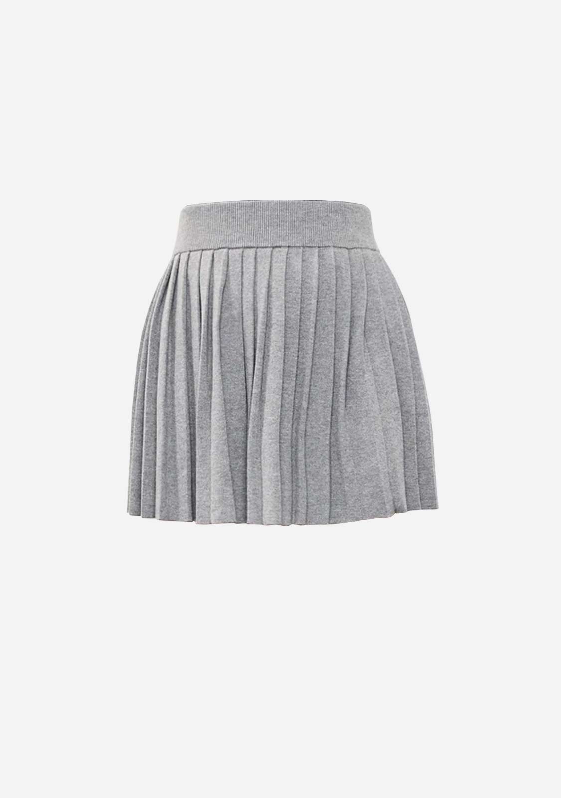 PLEATED KNIT SKIRT WITH SHIMMER DETAIL