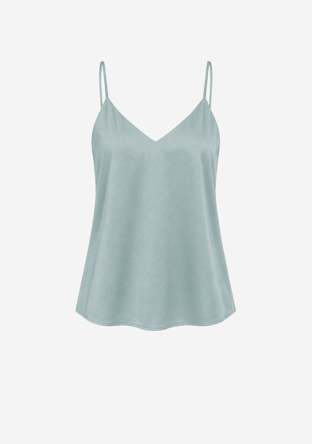 Adjustable Strap V Neck Tank Top Muted Blue Naked Zebra