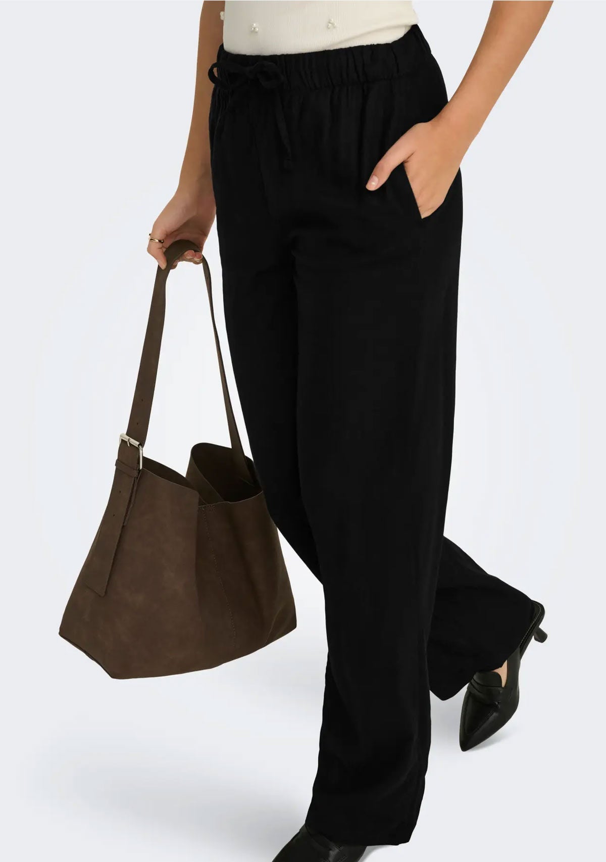 Onl goa Linen Pullup Pant 32¨ Black Only
