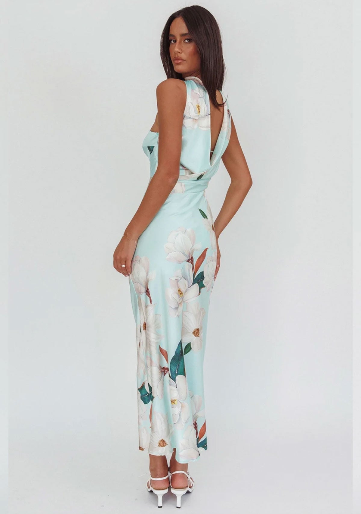 Halter Floral Maxi Dress Mint