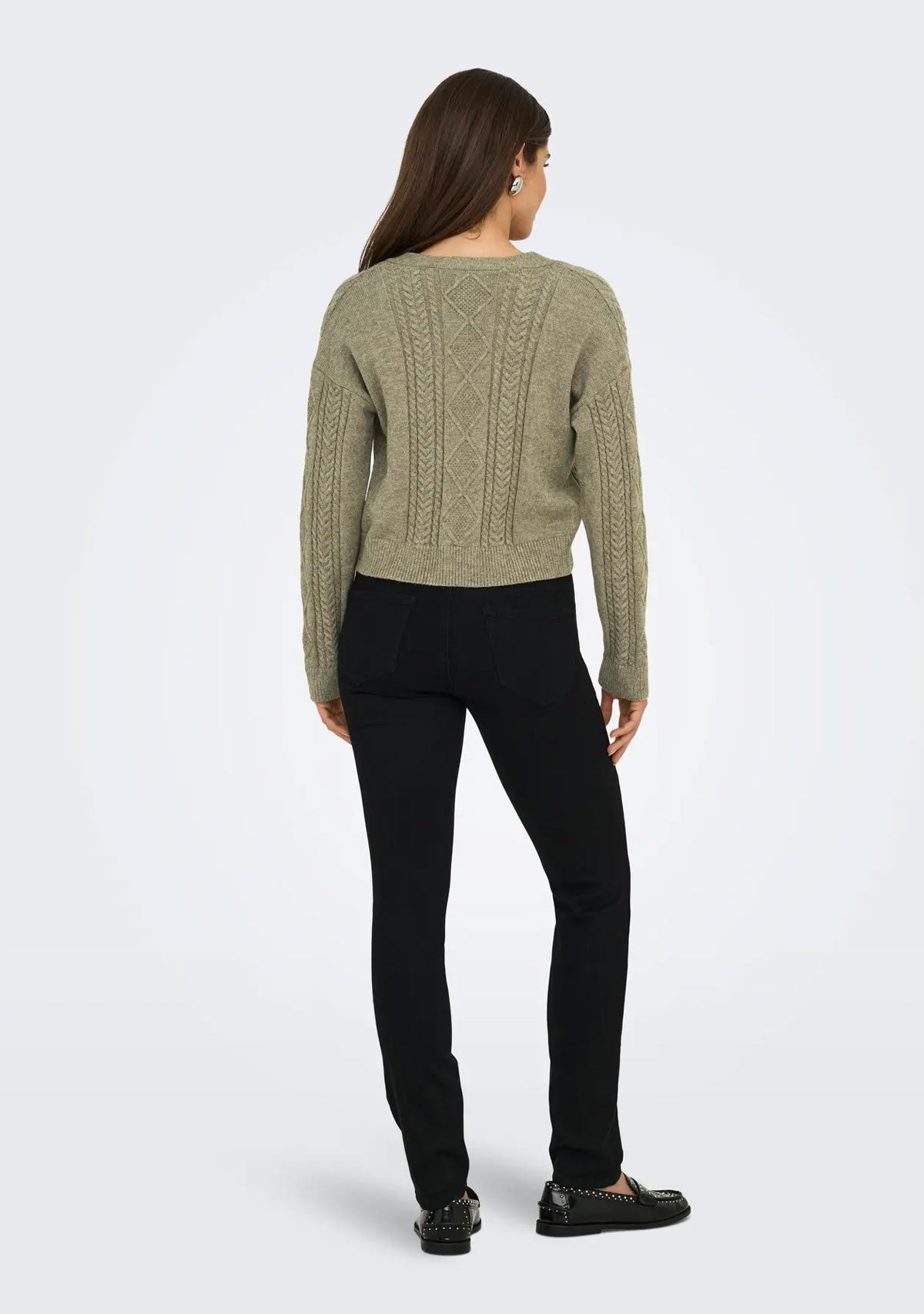 Gilet en maille Onlfia Ls String Knt Nca Cub W. Mélange