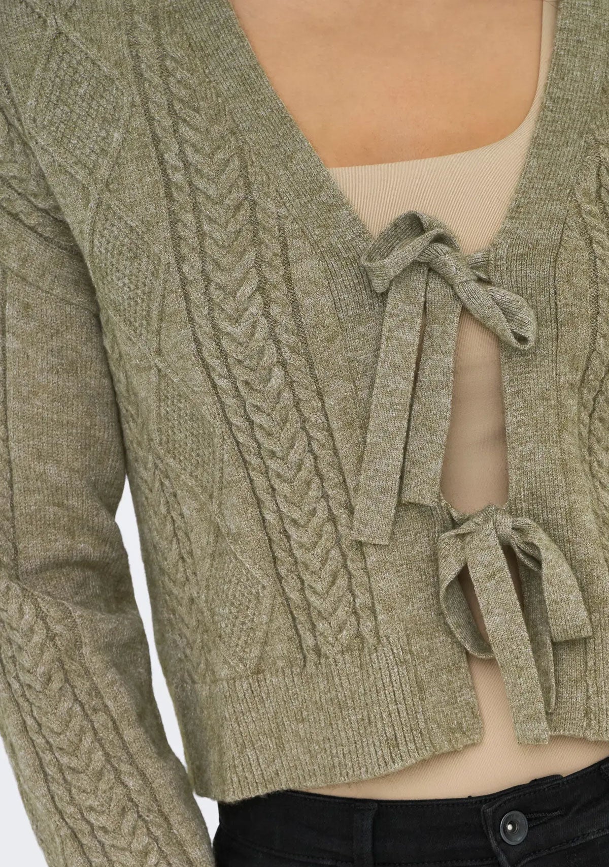 Gilet en maille Onlfia Ls String Knt Nca Cub W. Mélange