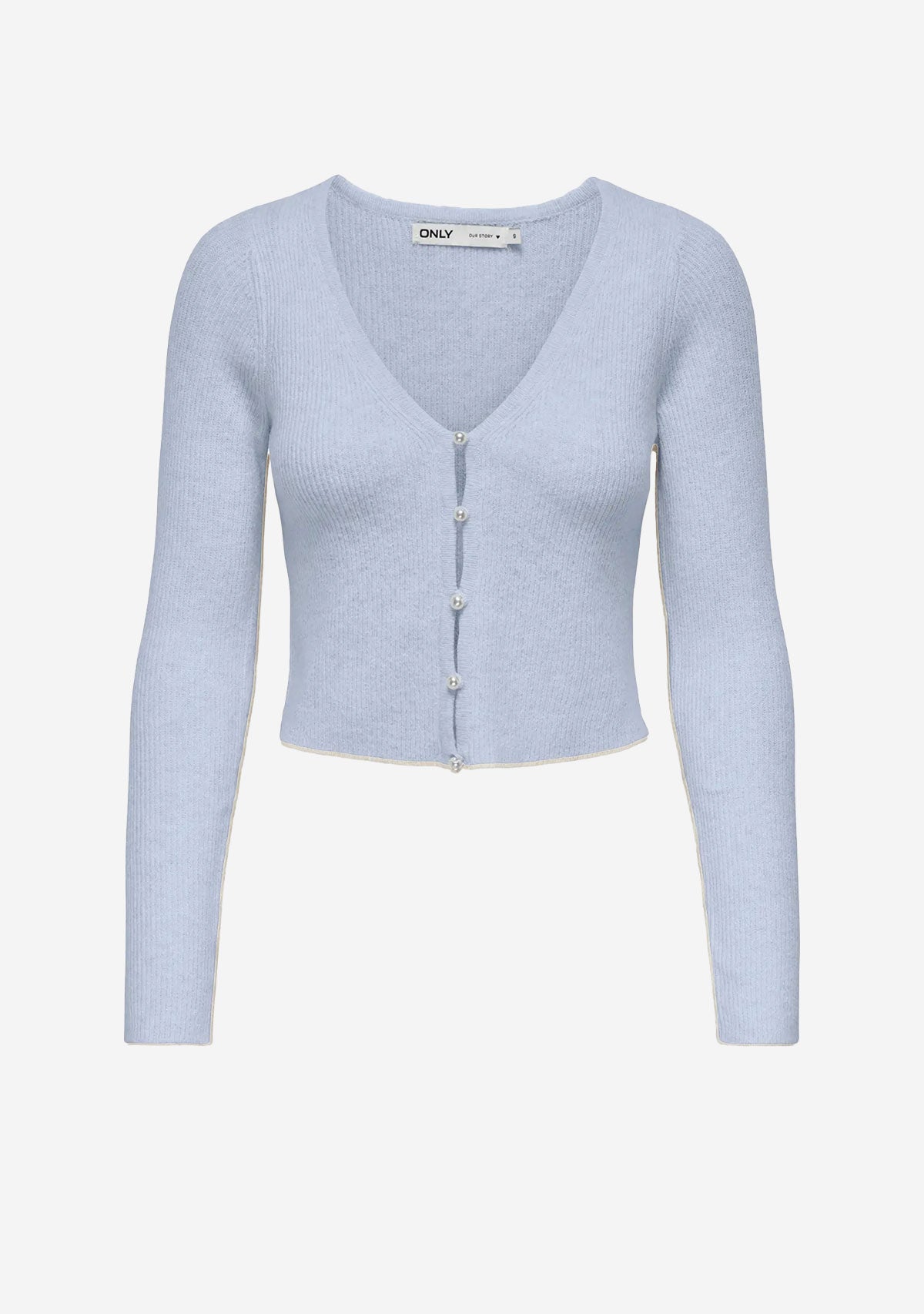 ONL Rica Life Pearl Cardigan Soft Chambray Melange Only