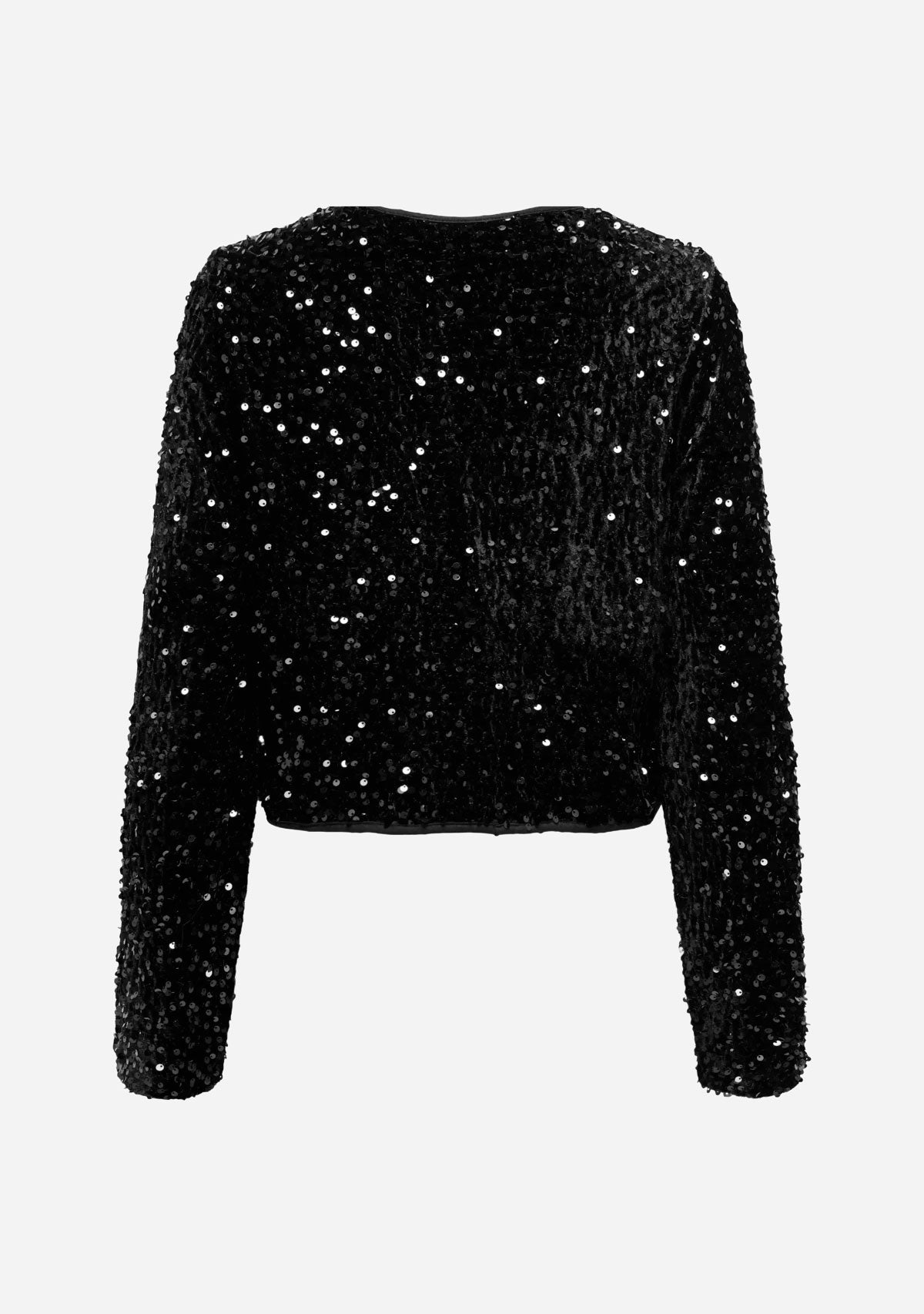 ONLanika Sequins LS Bow Top Wvn Cs Noir