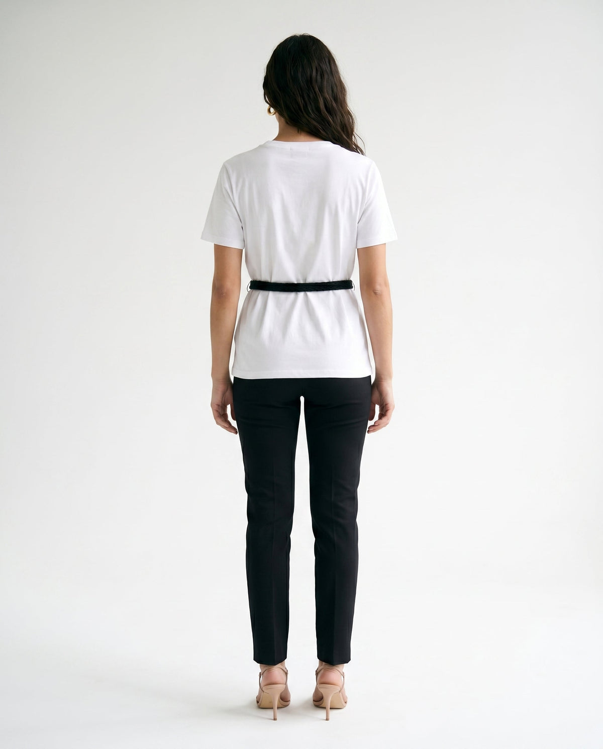 Graphic Tee with Tie Belt White audrey