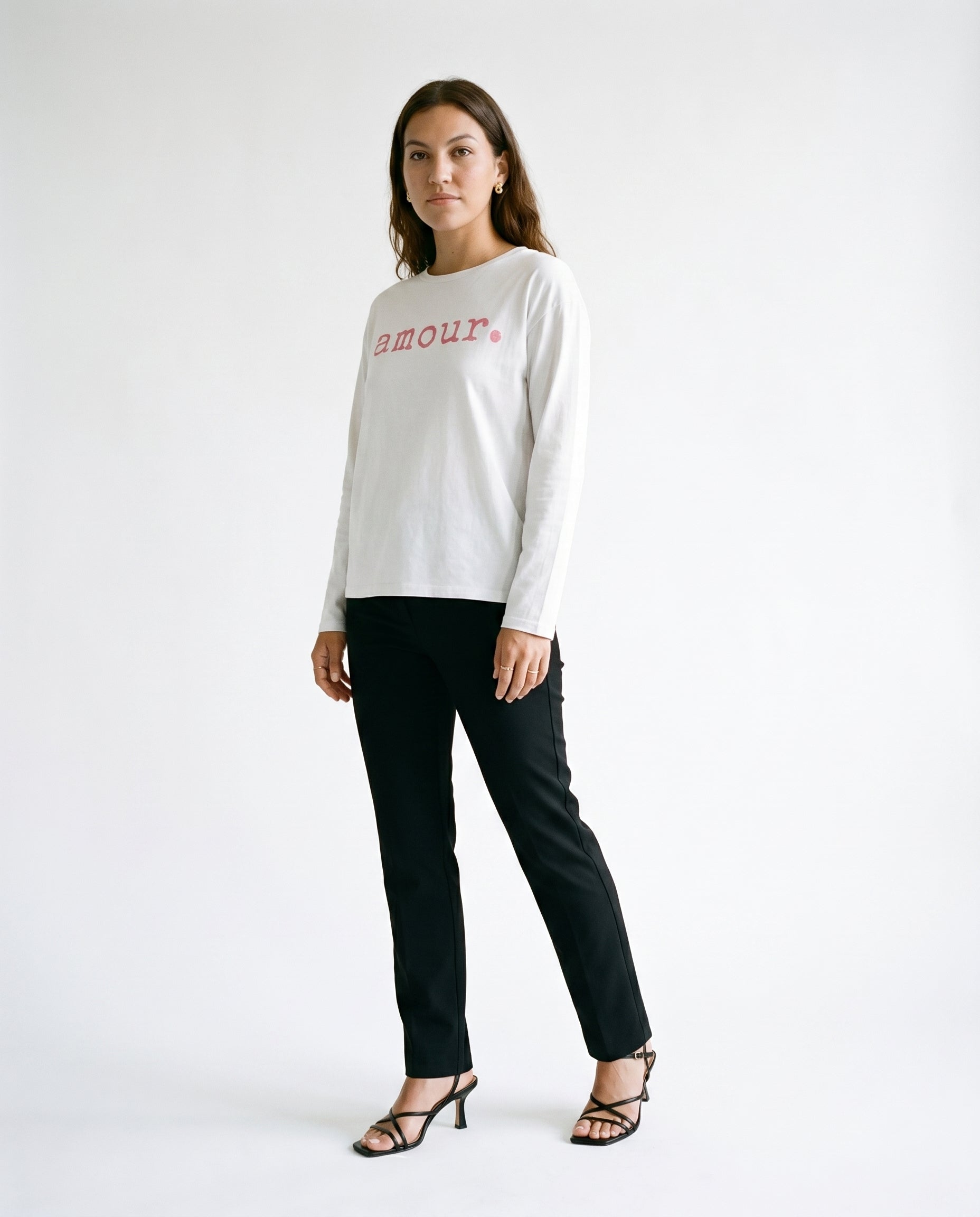 Everyday Cotton Tee Long Sleeve White SLOW HIGH