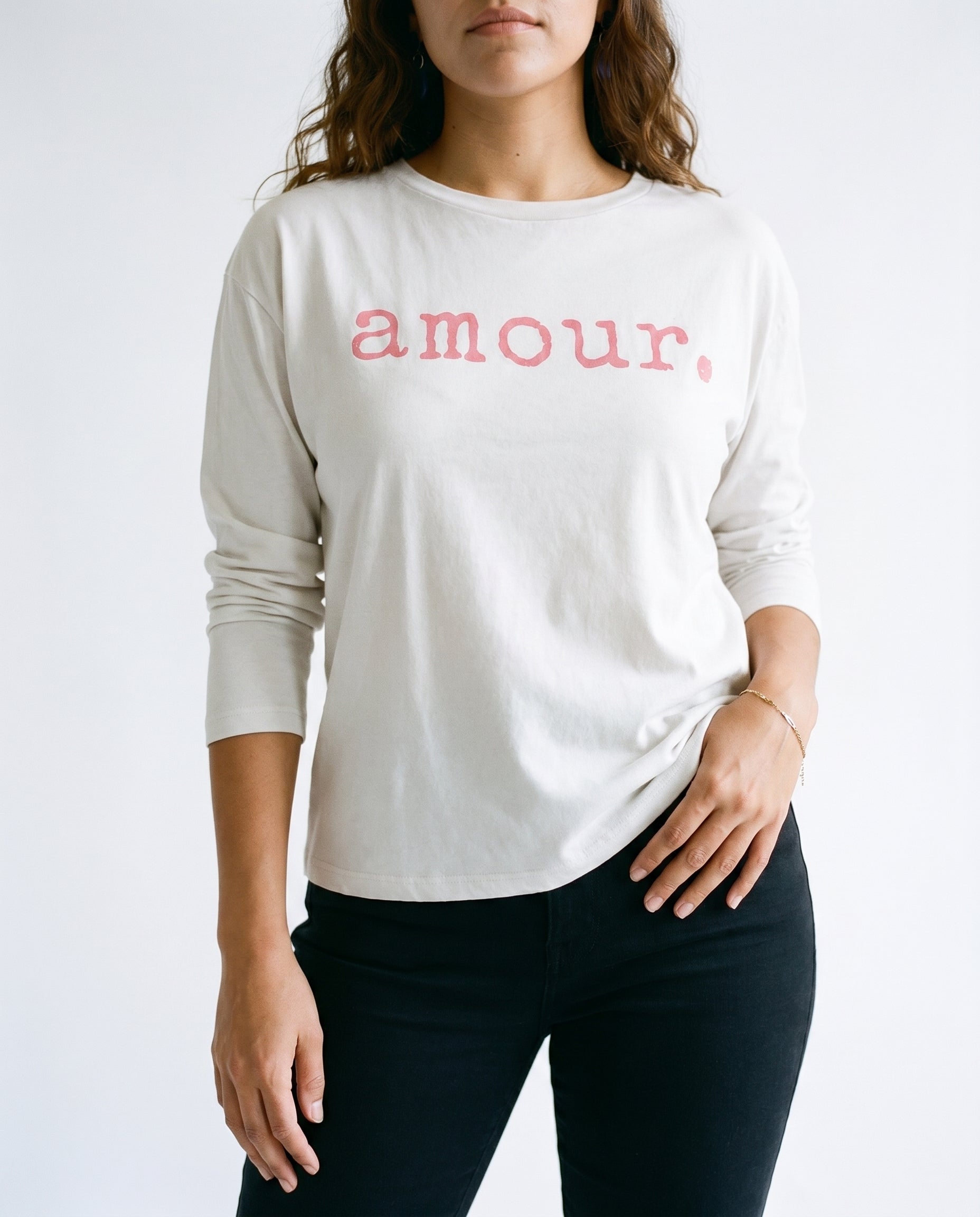 Everyday Cotton Tee Long Sleeve White SLOW HIGH