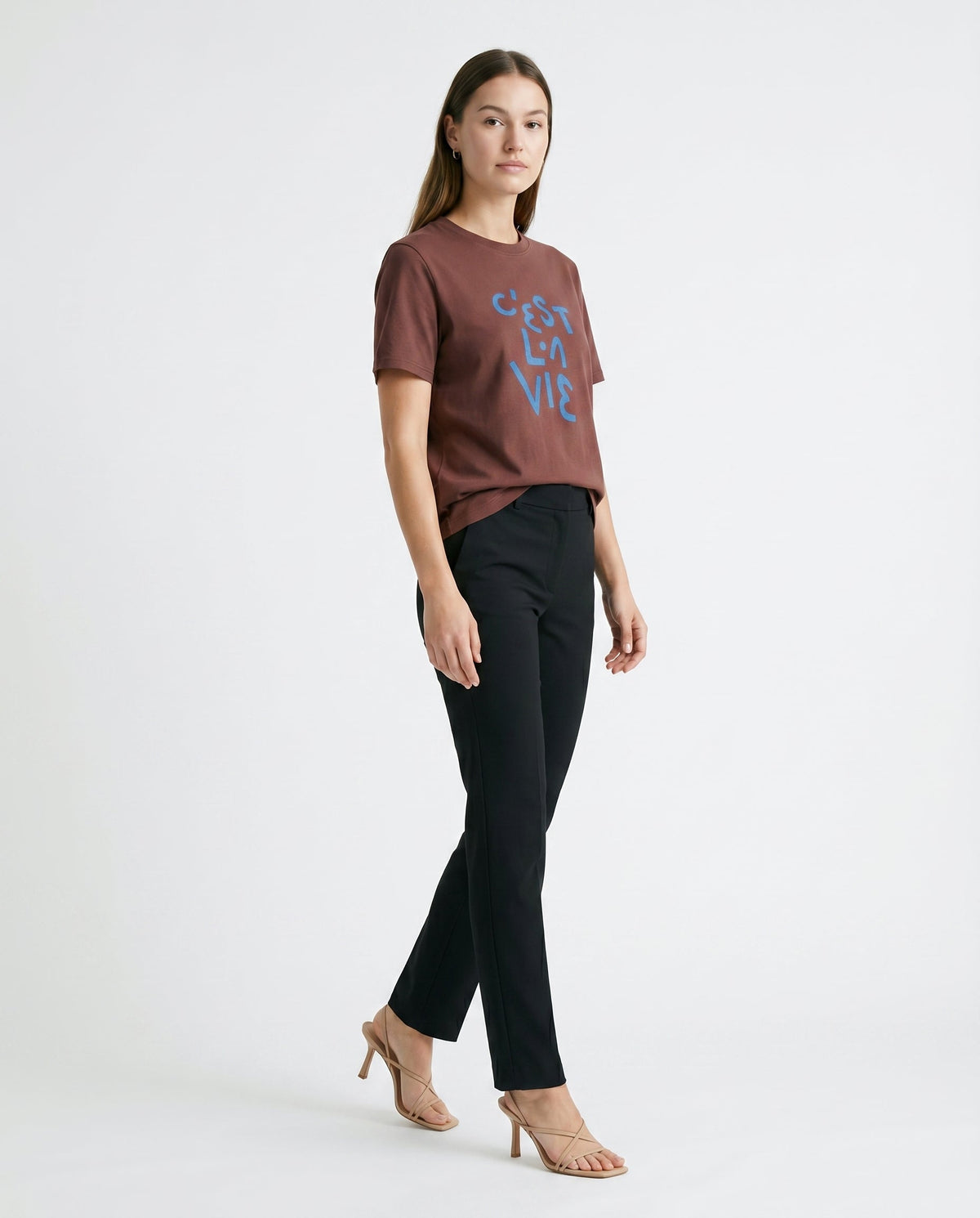 Relaxed Fit Message Tee Brown COCA