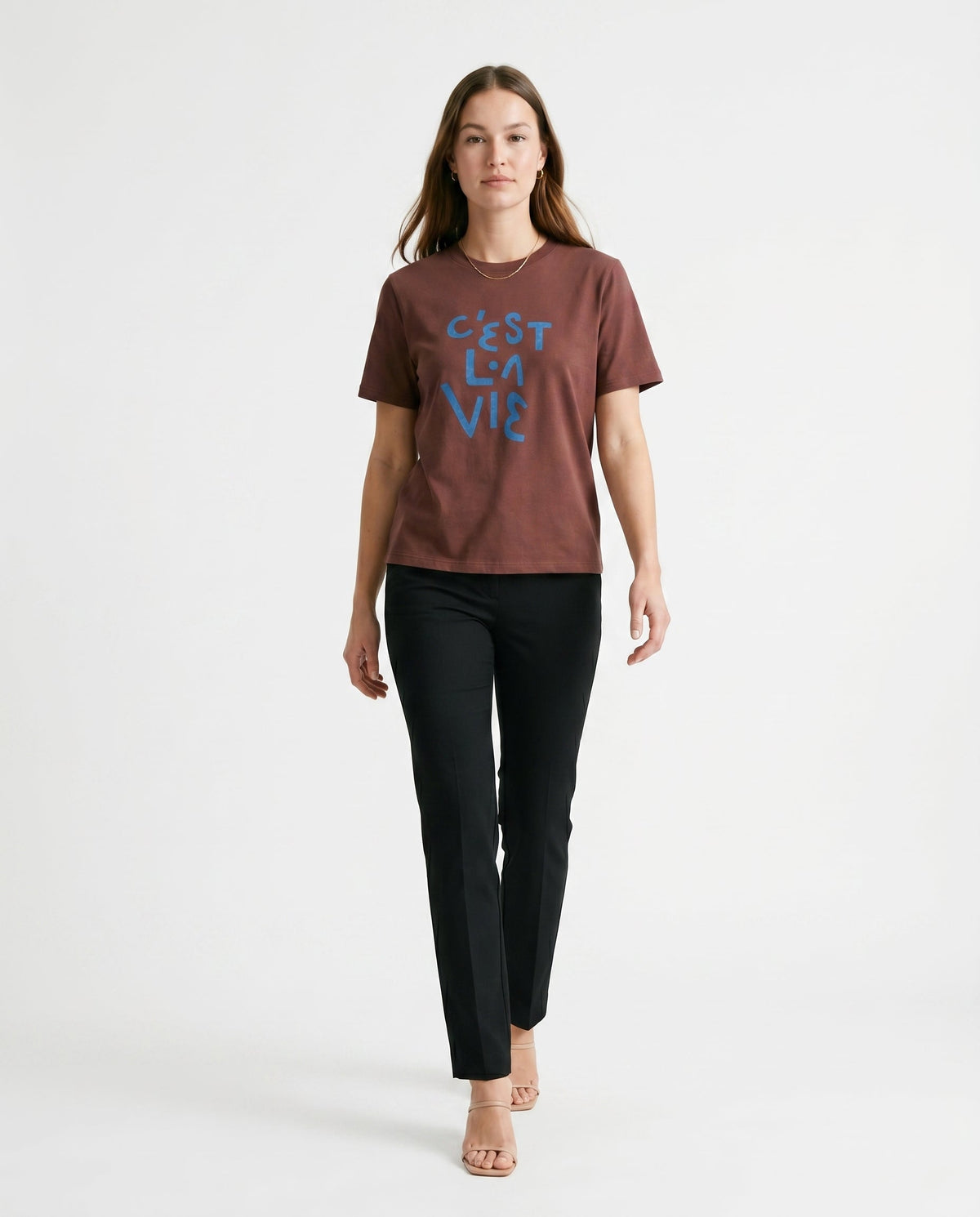 Relaxed Fit Message Tee Brown COCA