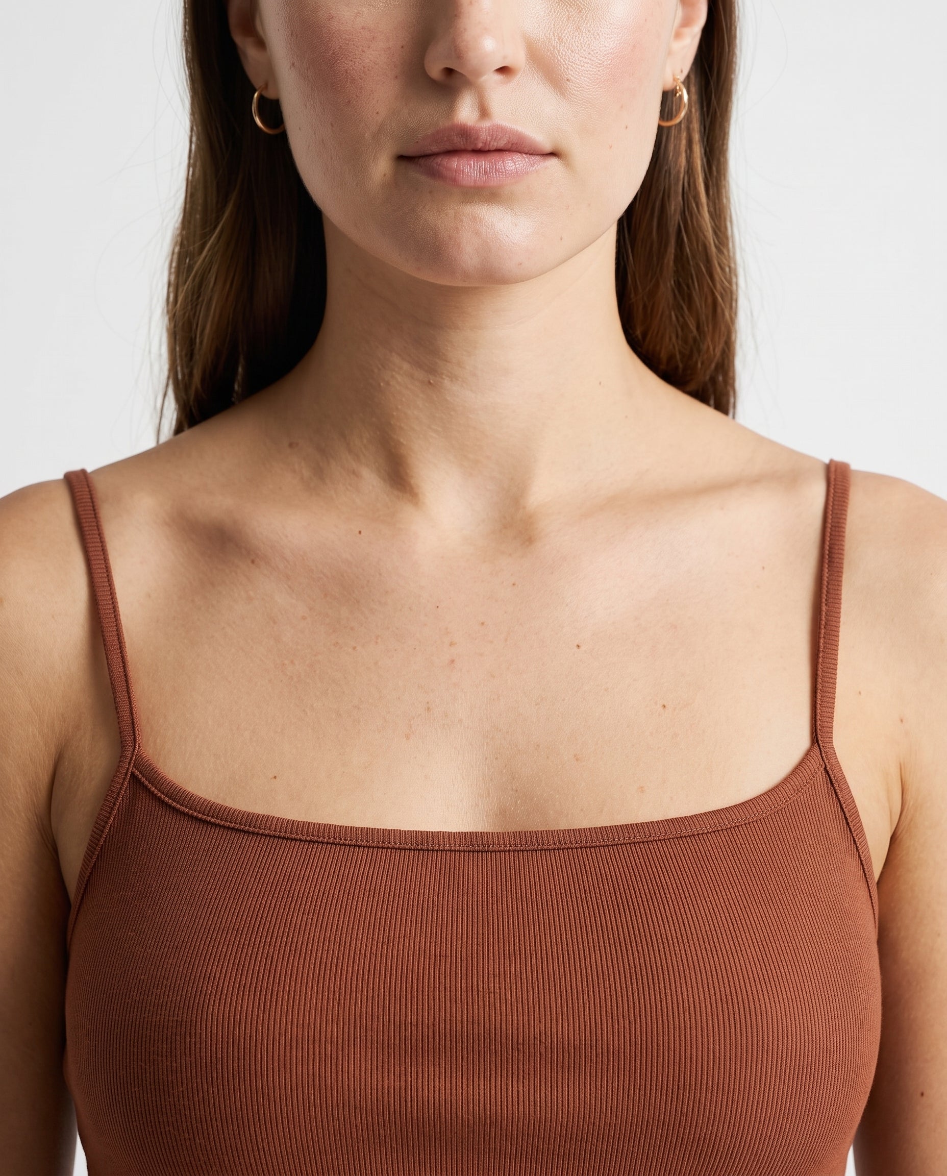 Basic Crop Tank Coffe Coffee