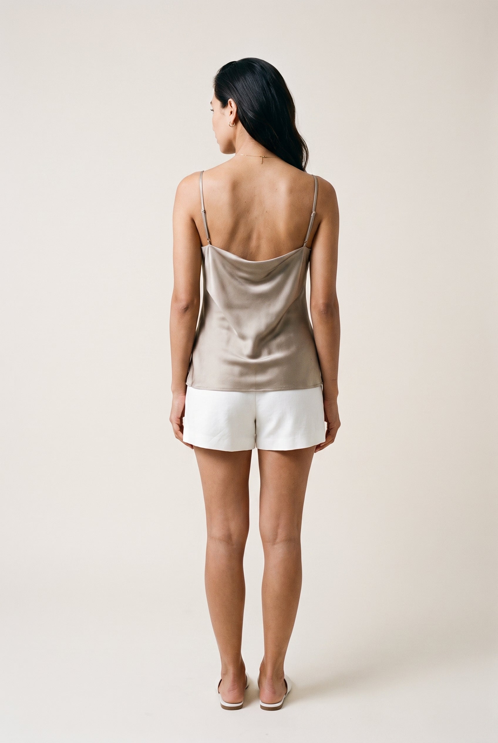 Mari Satin Tank Laurel Oak