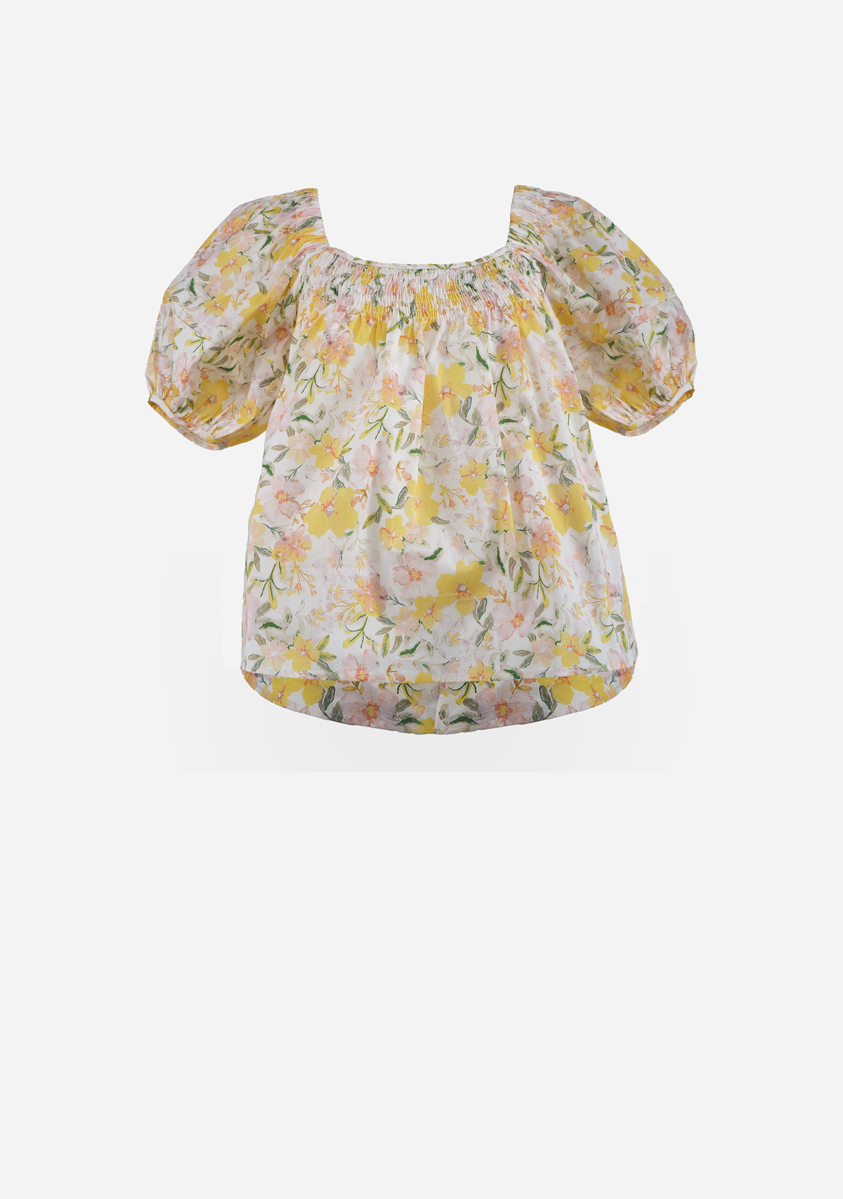 Lulu Floral Top Yellow Cream