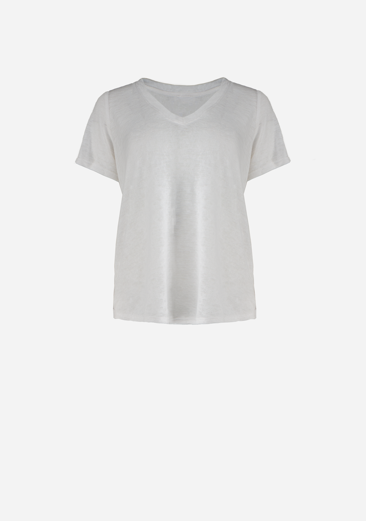 Hacci Slub V-Neck Band Tee Off White