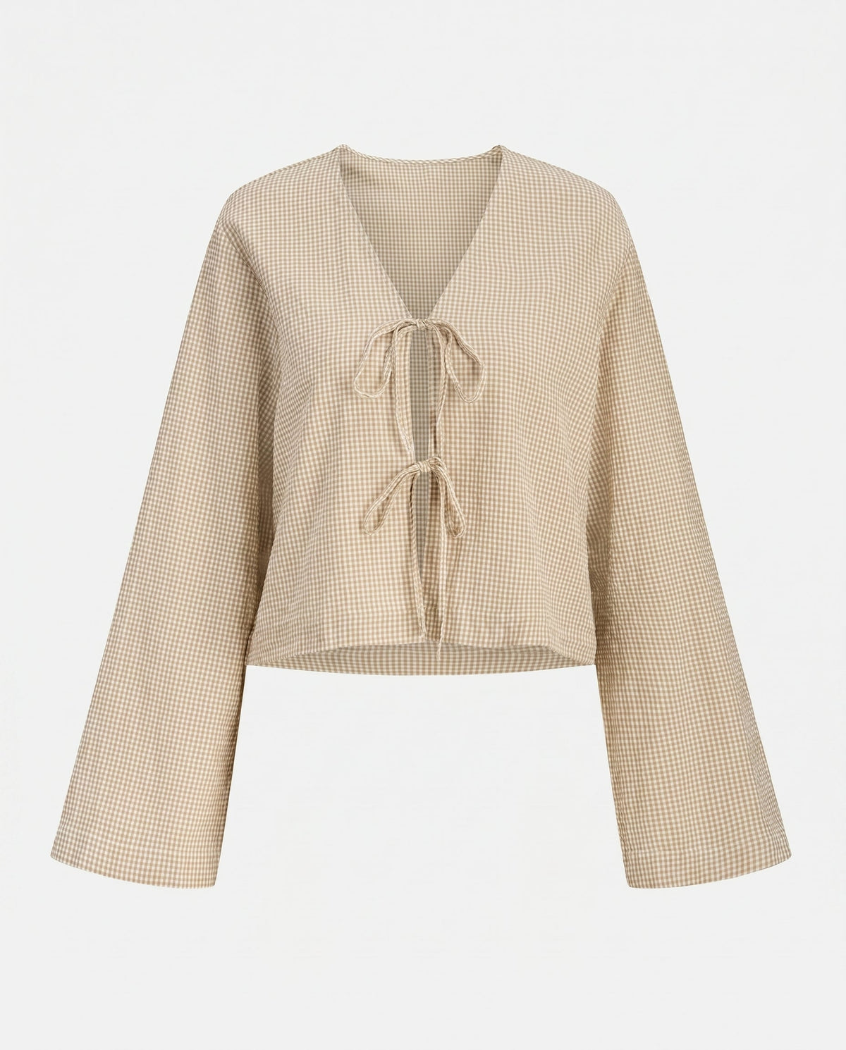 Jx zoe Seersucker Tie Shirt Cornstalk White JJXX