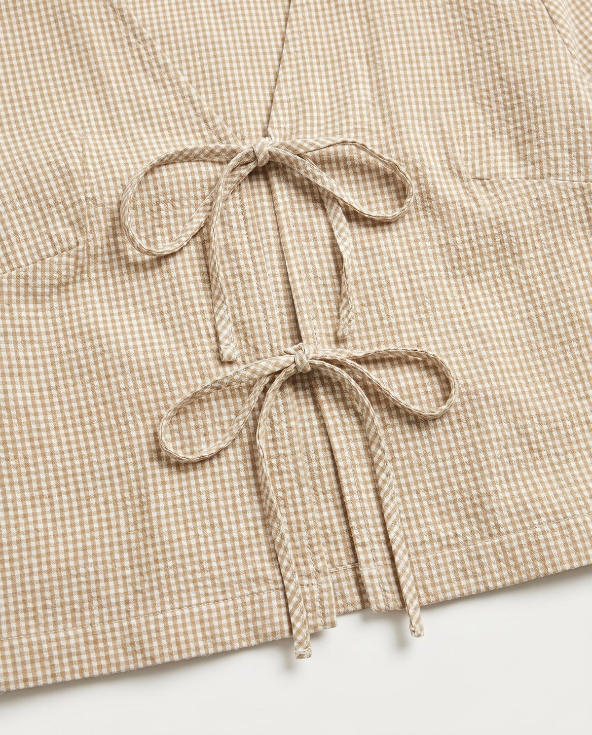 Jx zoe Seersucker Tie Shirt Cornstalk White JJXX