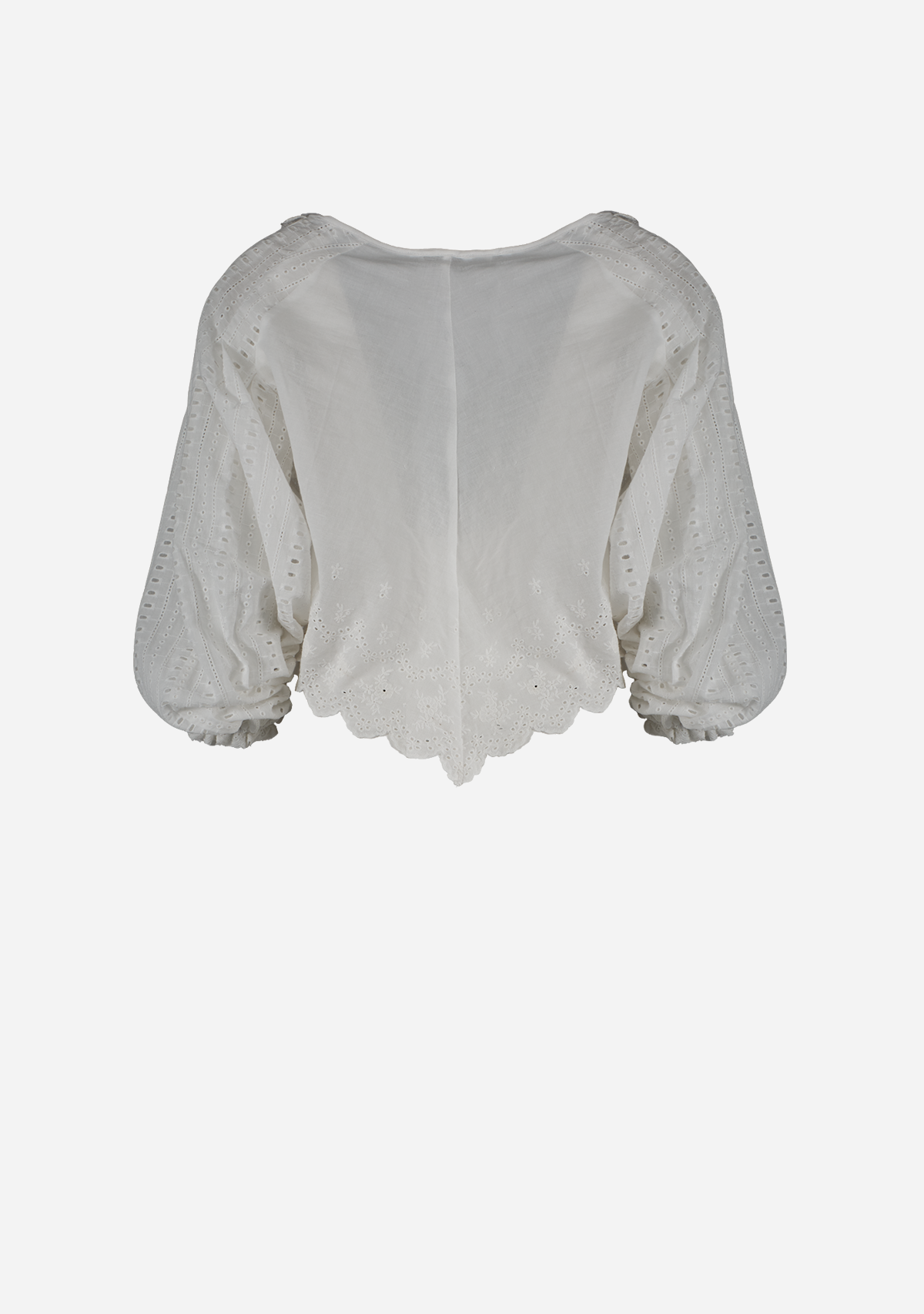 Lace Garden Tie-Front Blouse White