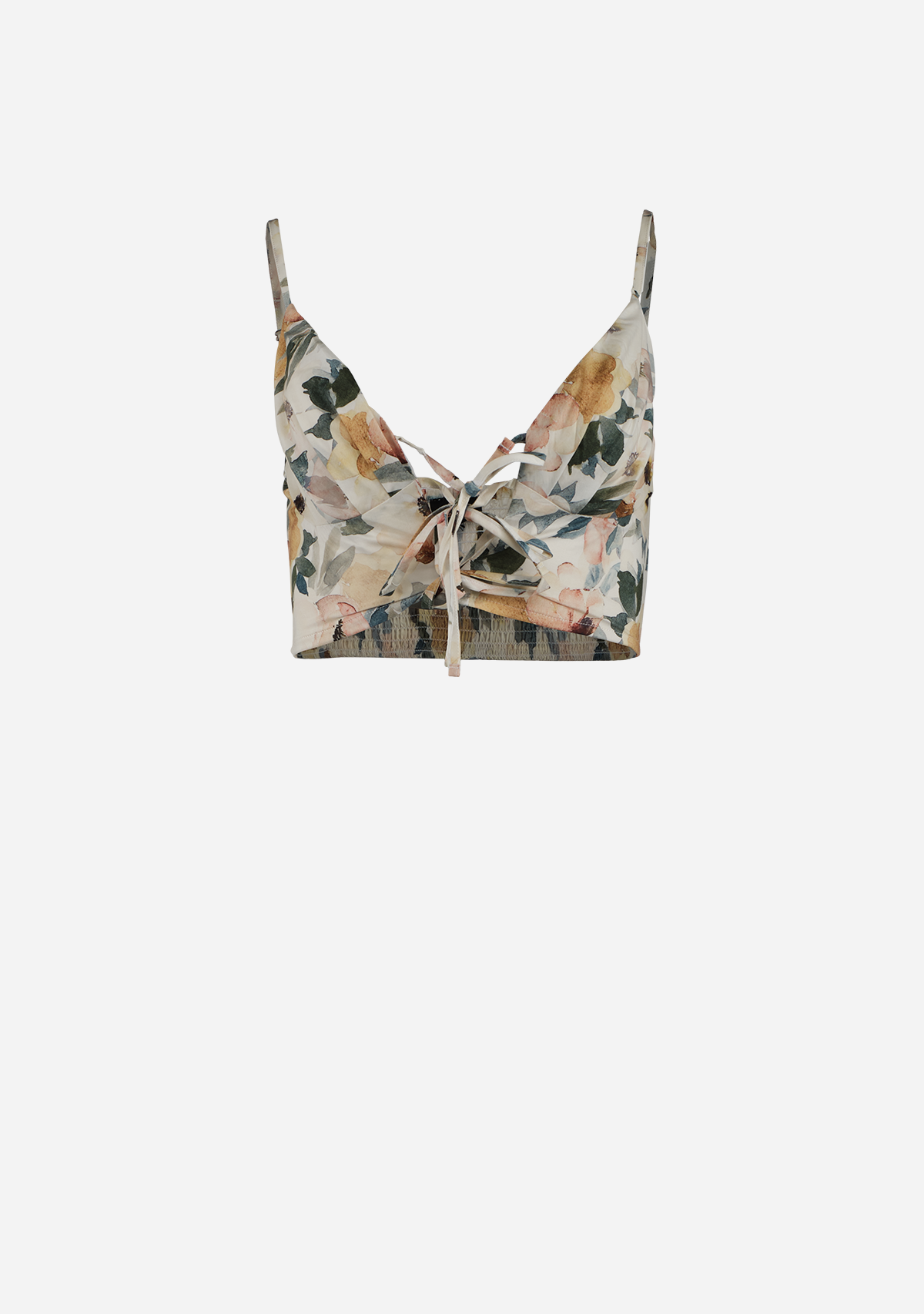Thin Adjustable Strap Top Ivory/LT Yellow