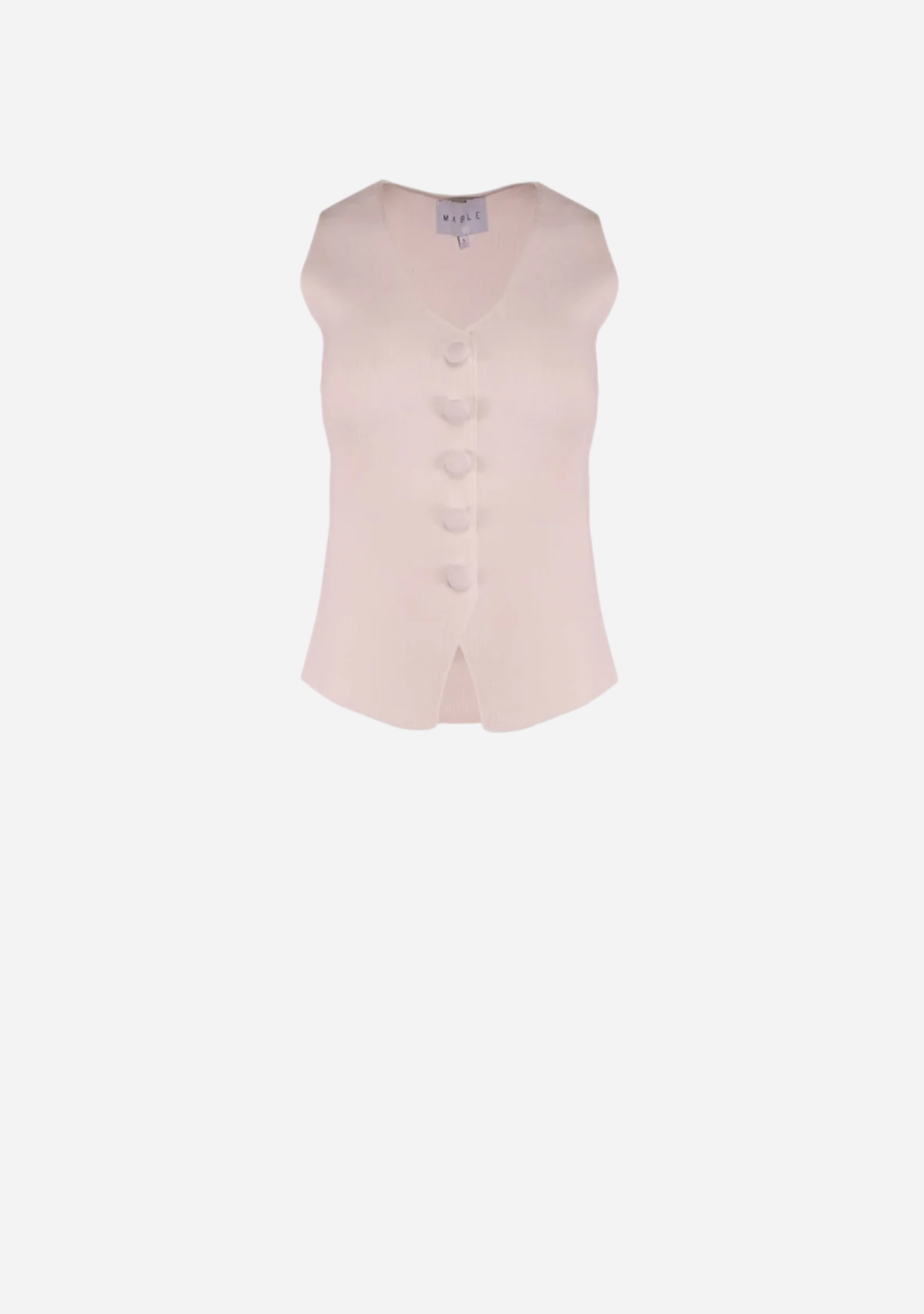 V Neck Knit Vest Off White