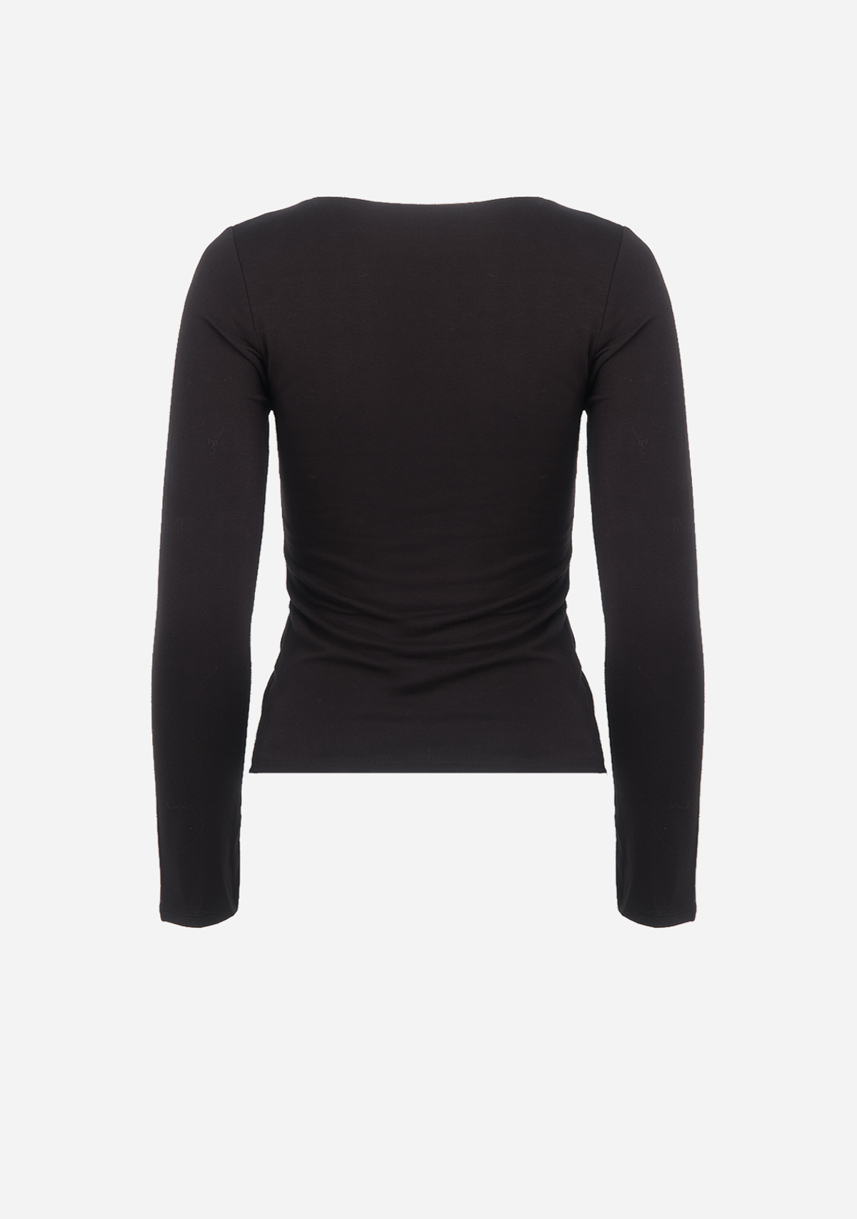 V-Neck Dbl Layered L/S Top Black