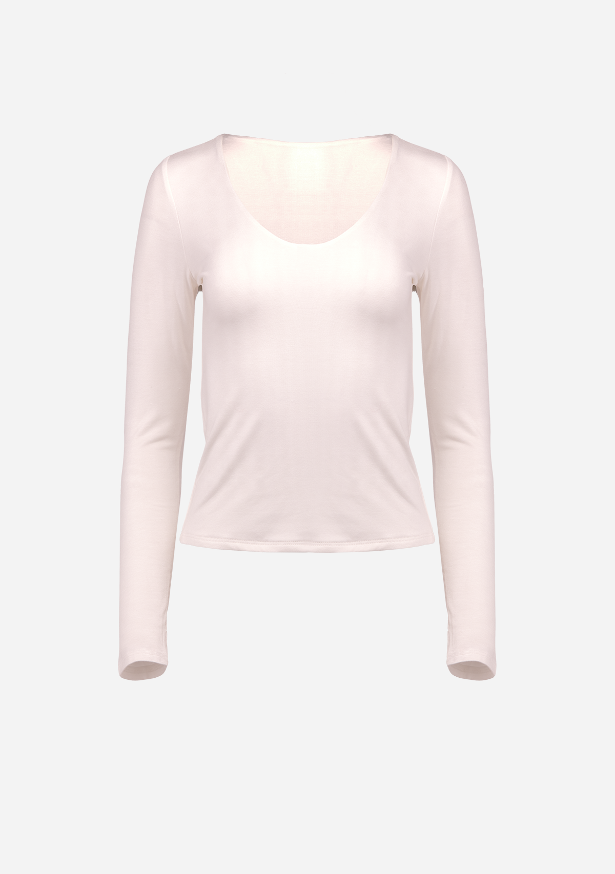 V-Neck Dbl Layered L/S Top Ivory