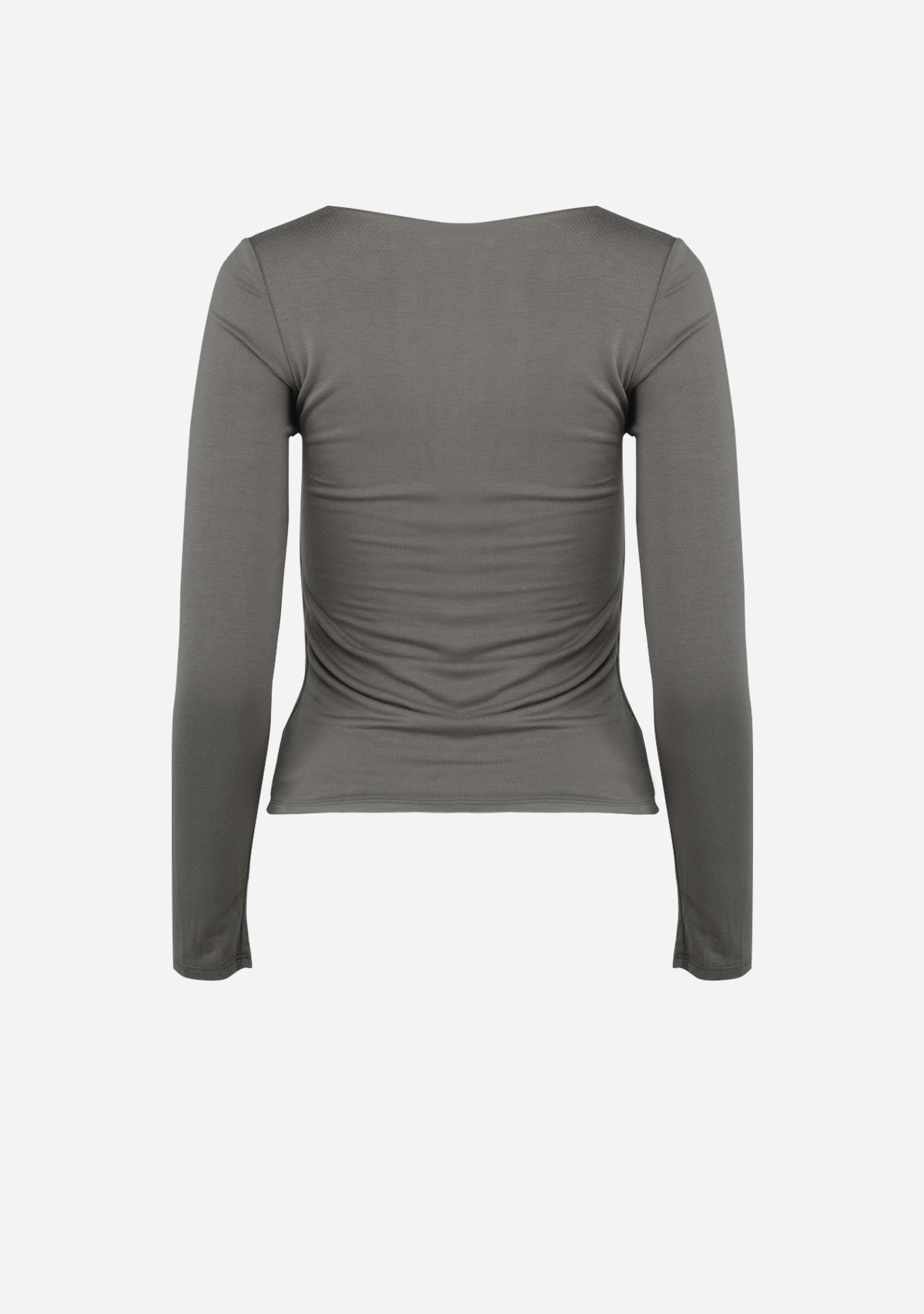 V-Neck Dbl Layered L/S Top Olive