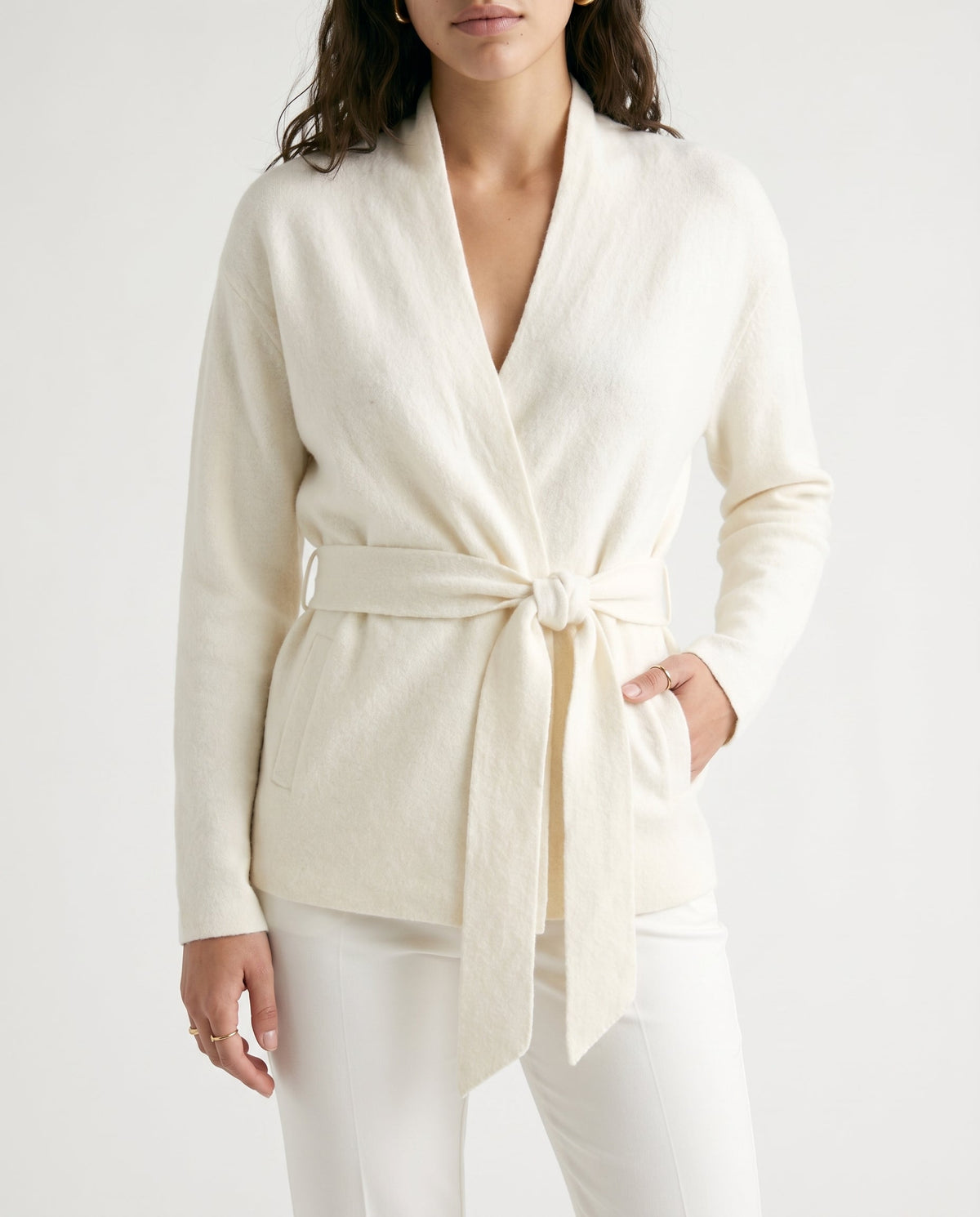 Ivory Draped Top Ivory ALTAR