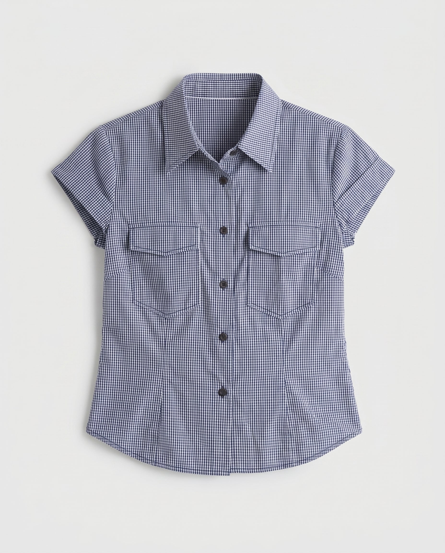 Gingham Short Sleeve Shirt Black/White