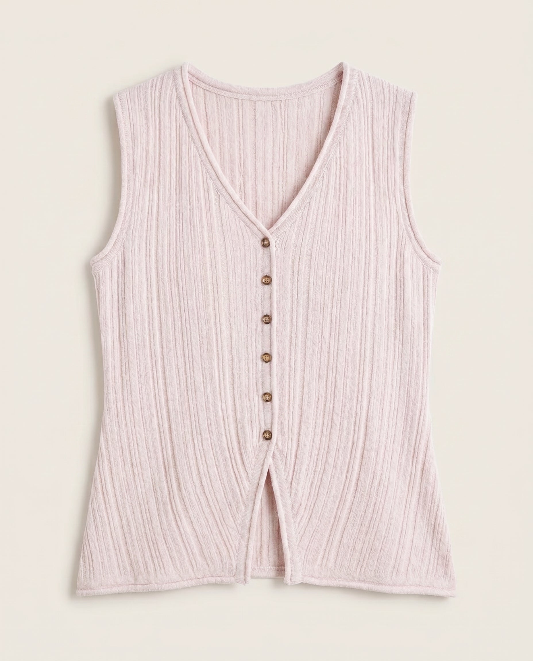 Tailored Button Vest Gray