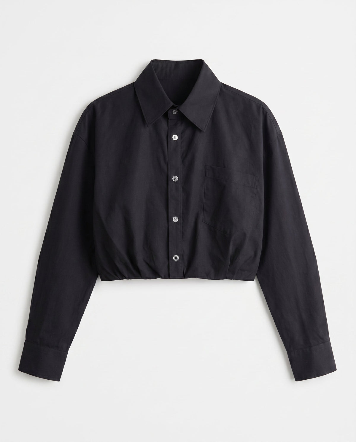 Cropped Button-Up Jacket Black 12 Rue Collette