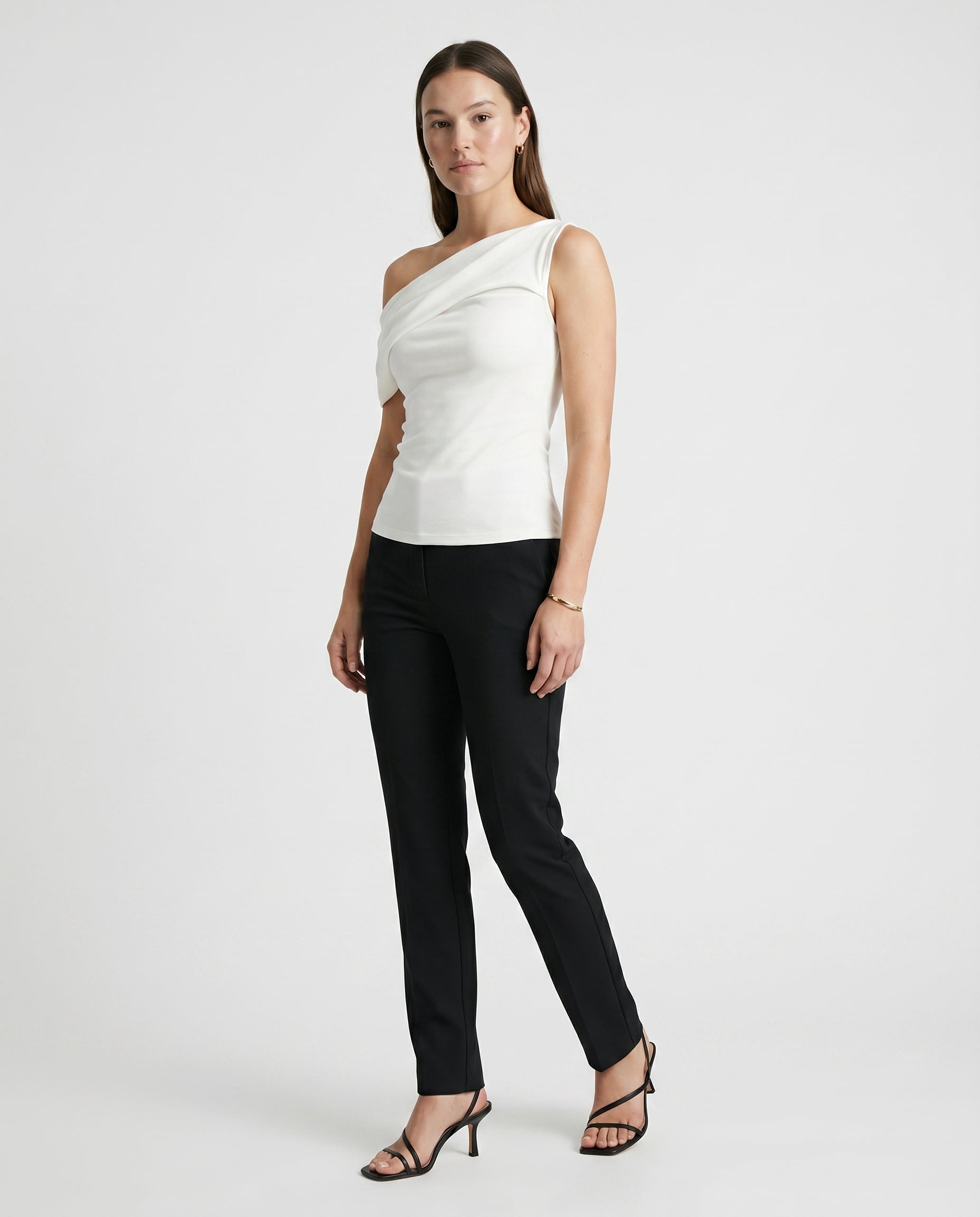 Asymmetrical One-Shoulder Top White 12 Rue Collette