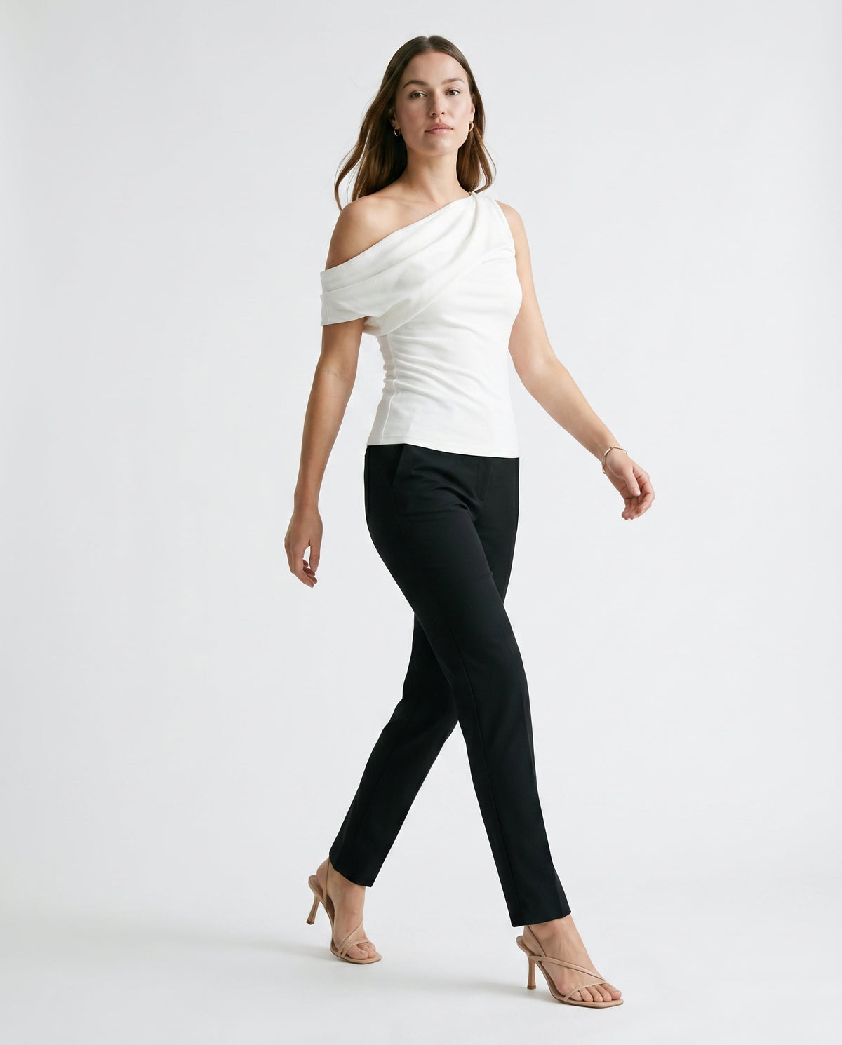 Asymmetrical One-Shoulder Top White 12 Rue Collette