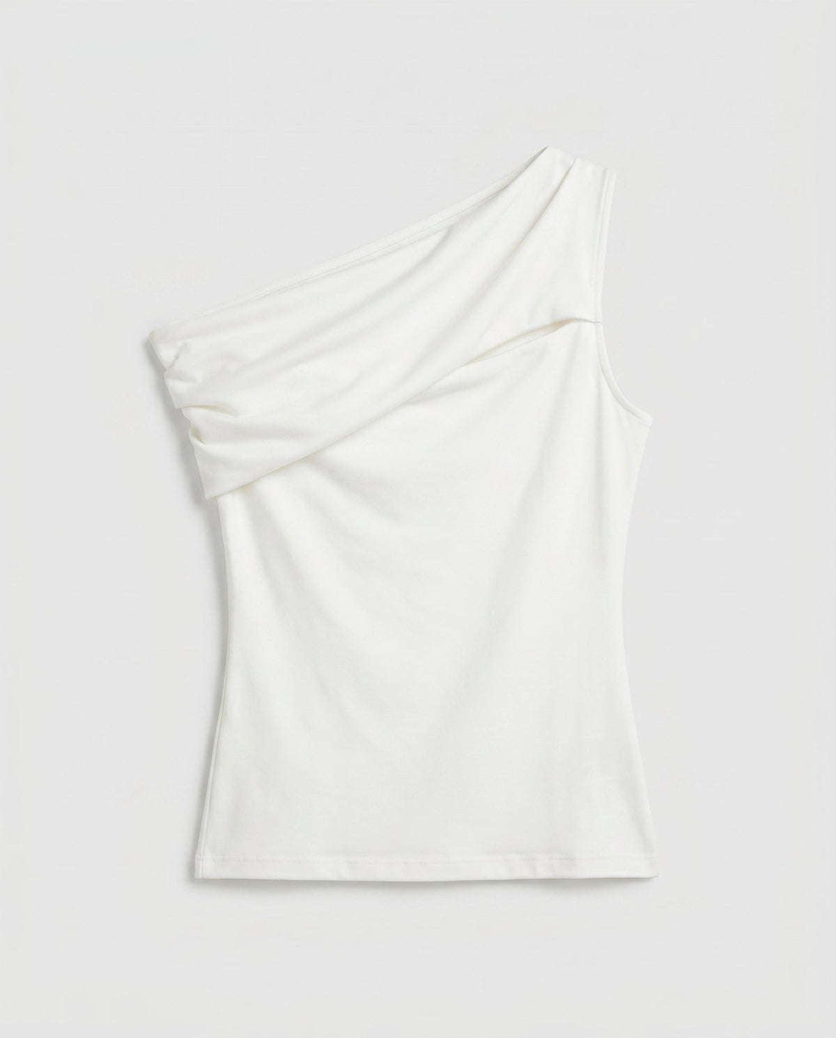 Asymmetrical One-Shoulder Top White 12 Rue Collette