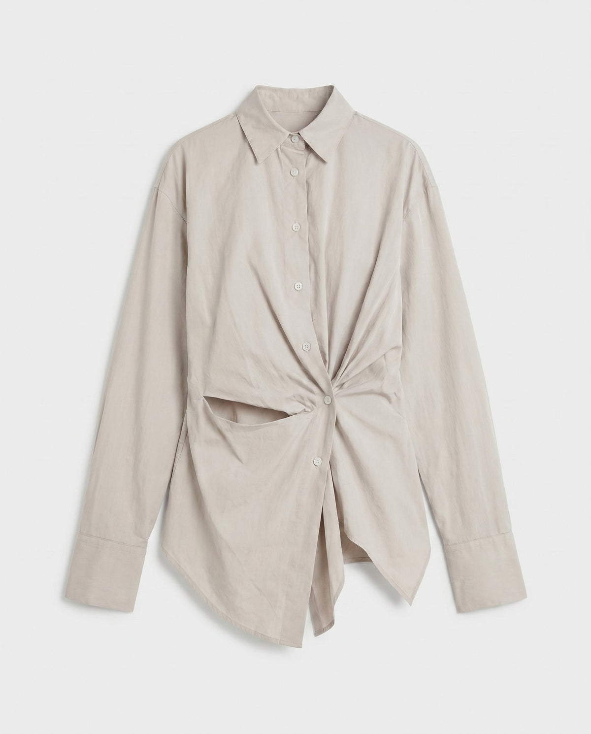Effortless Button-Up Shirt Green SLOW HIGH