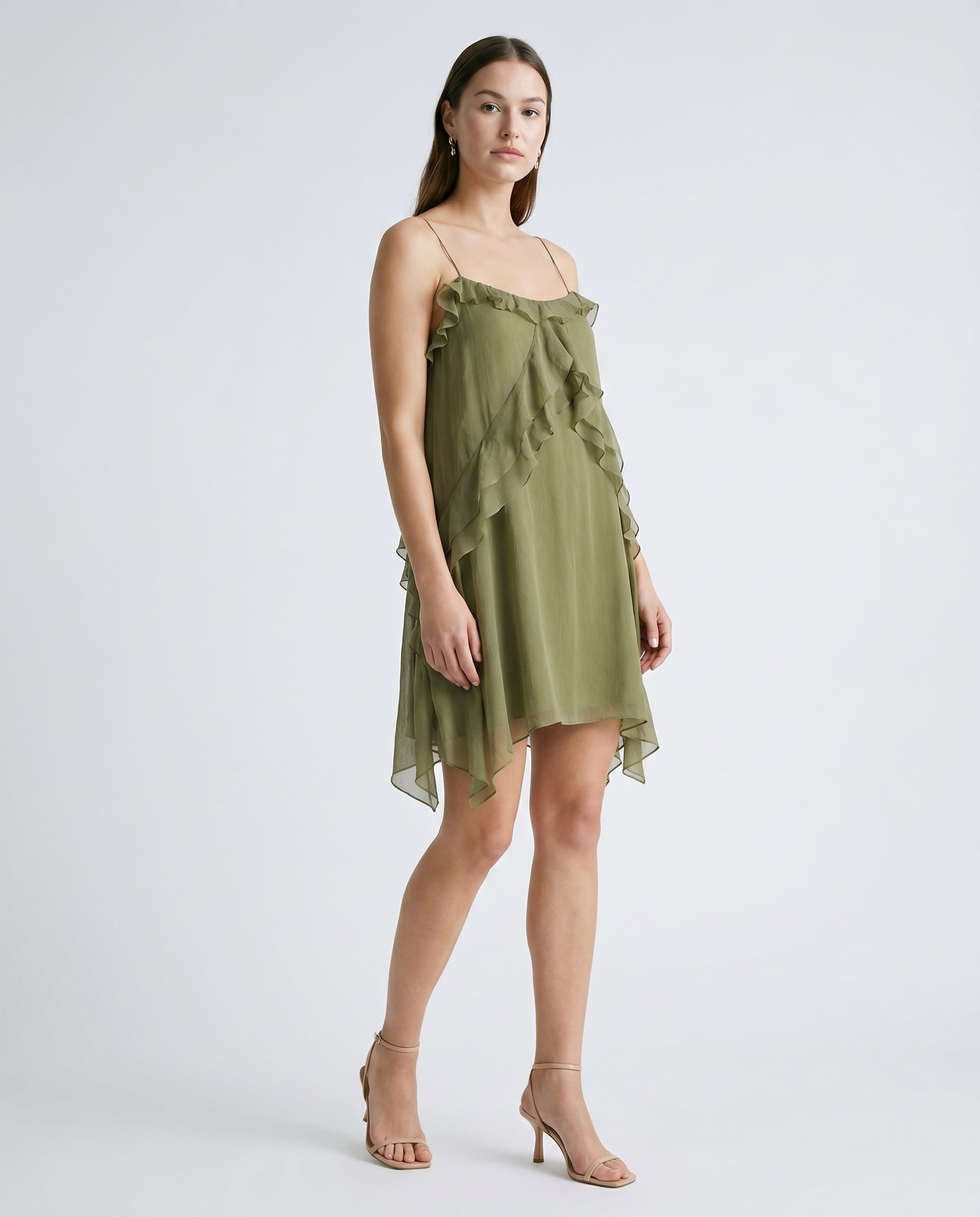 Flowy Strap Dress Green