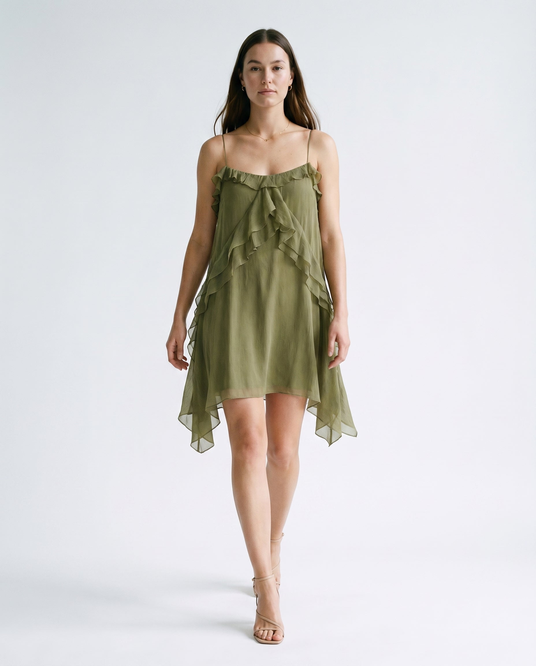 Flowy Strap Dress Green