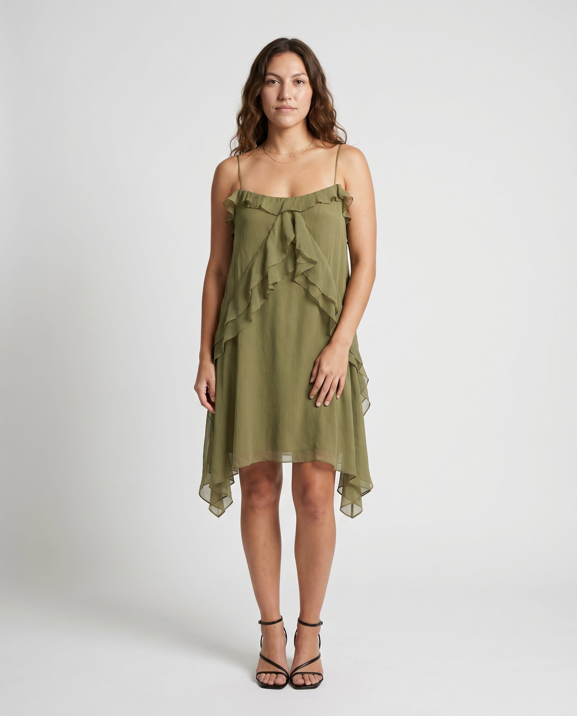 Flowy Strap Dress Green