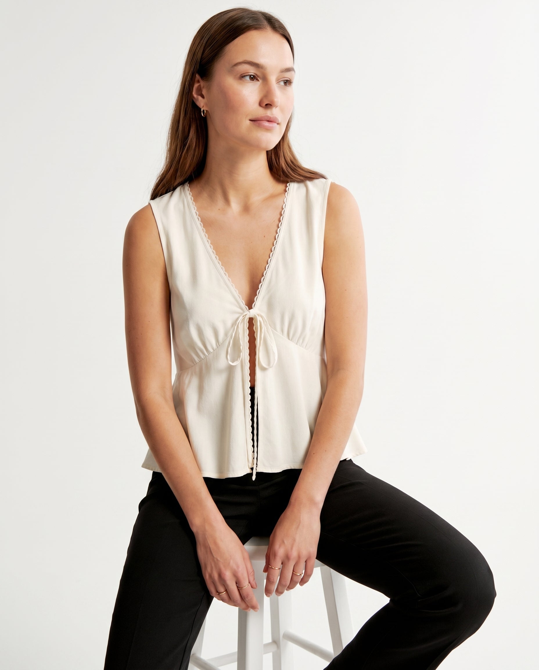 Peplum Wrap Top White 29 28
