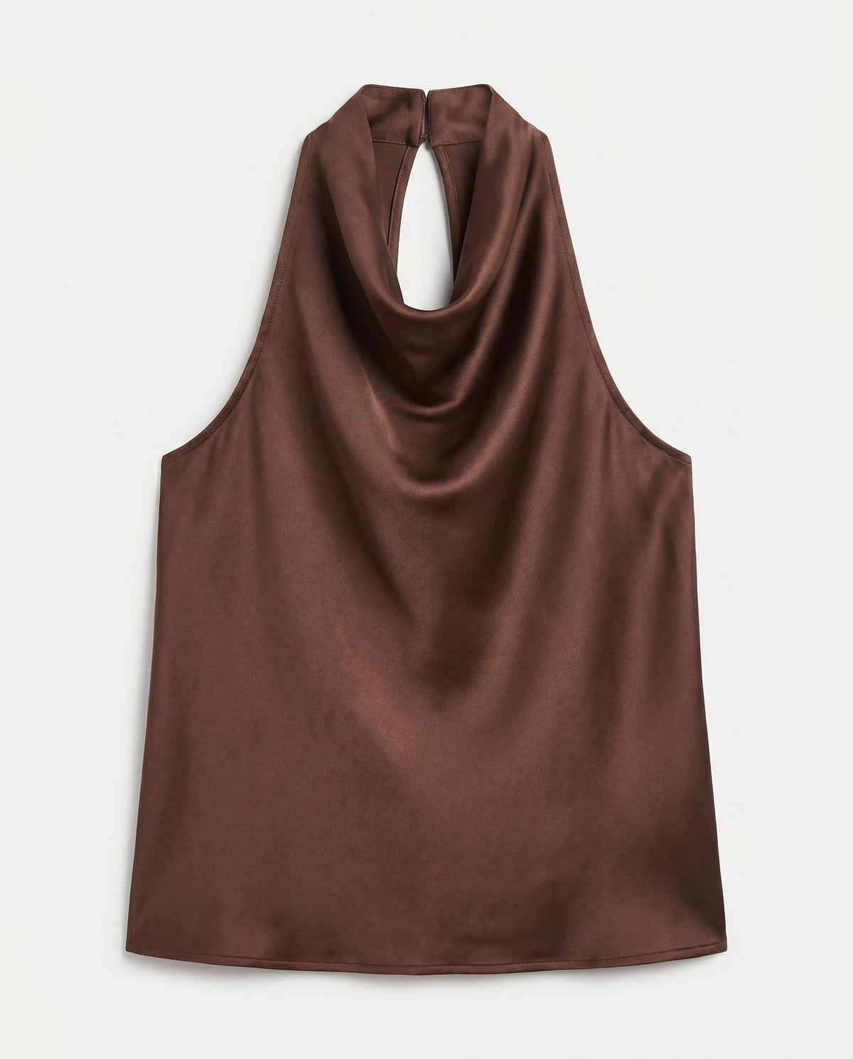 Sleeveless Cowl Neck Top Coffee COCA